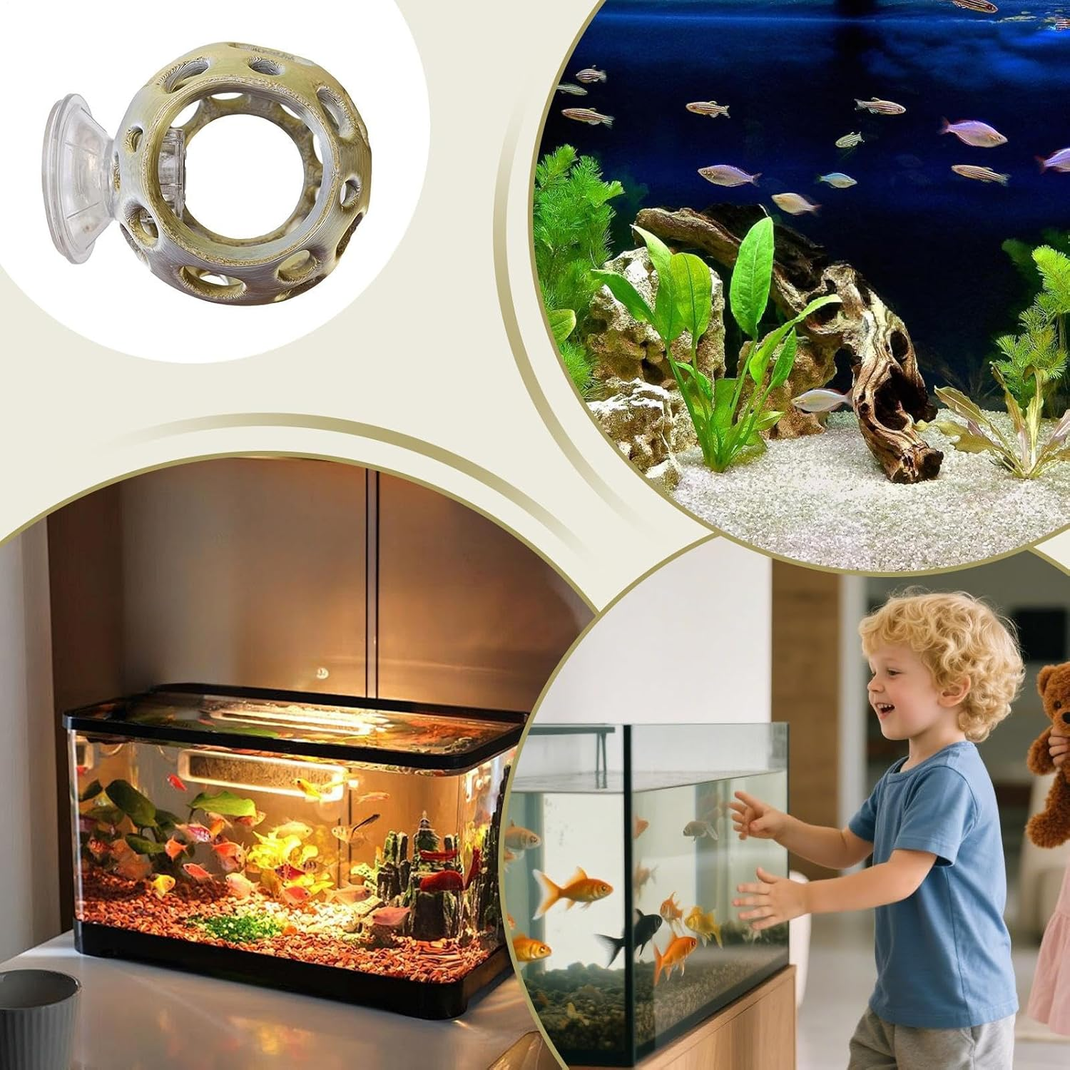 Betta Cave - Small Fake Rocks Suction Cup Cave | Shrimp Hiding Shelter Aquarium Decor,For Aquatic Pets Crayfish Home Dorm Apartment Office