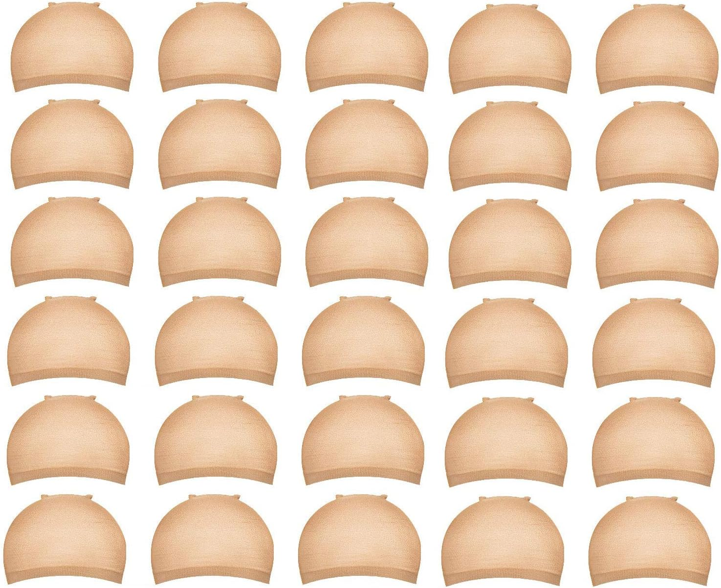 DEPHNARSA Stocking Wig Caps, 24 Pieces Stretchy Nylon Wig Caps Stocking Caps for Wigs Wig Caps for Women Men (E-Beige)