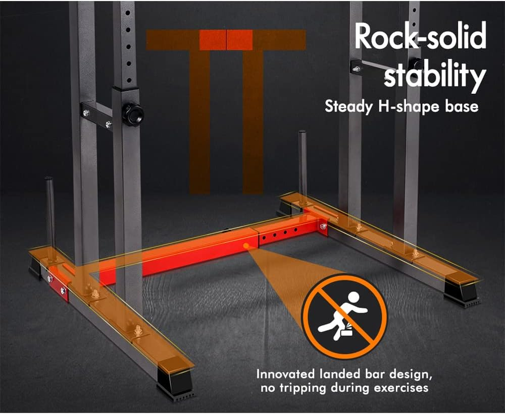 BLACK LORD Adjustable Squat Rack Stand Multi-Station Home Gym Workout Fitness Multi Exercise Strength Training Equipment