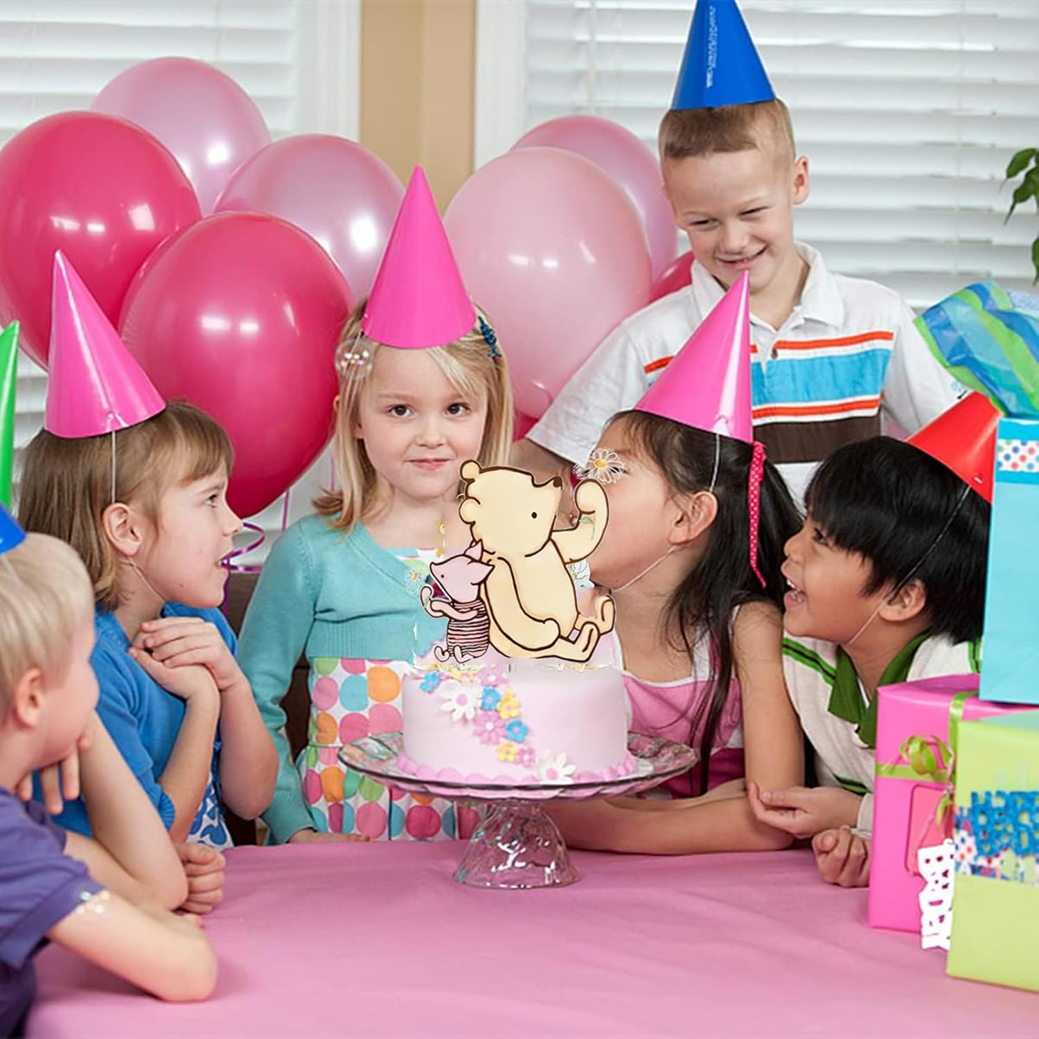 1PCS Winnie Cake Topper Welcome Baby Acrylic 5Inch Cake Toppers Cupcake Toppers Classic the Pooh Baby Shower Decorations Winnie Birthday Party Supplies image number 3