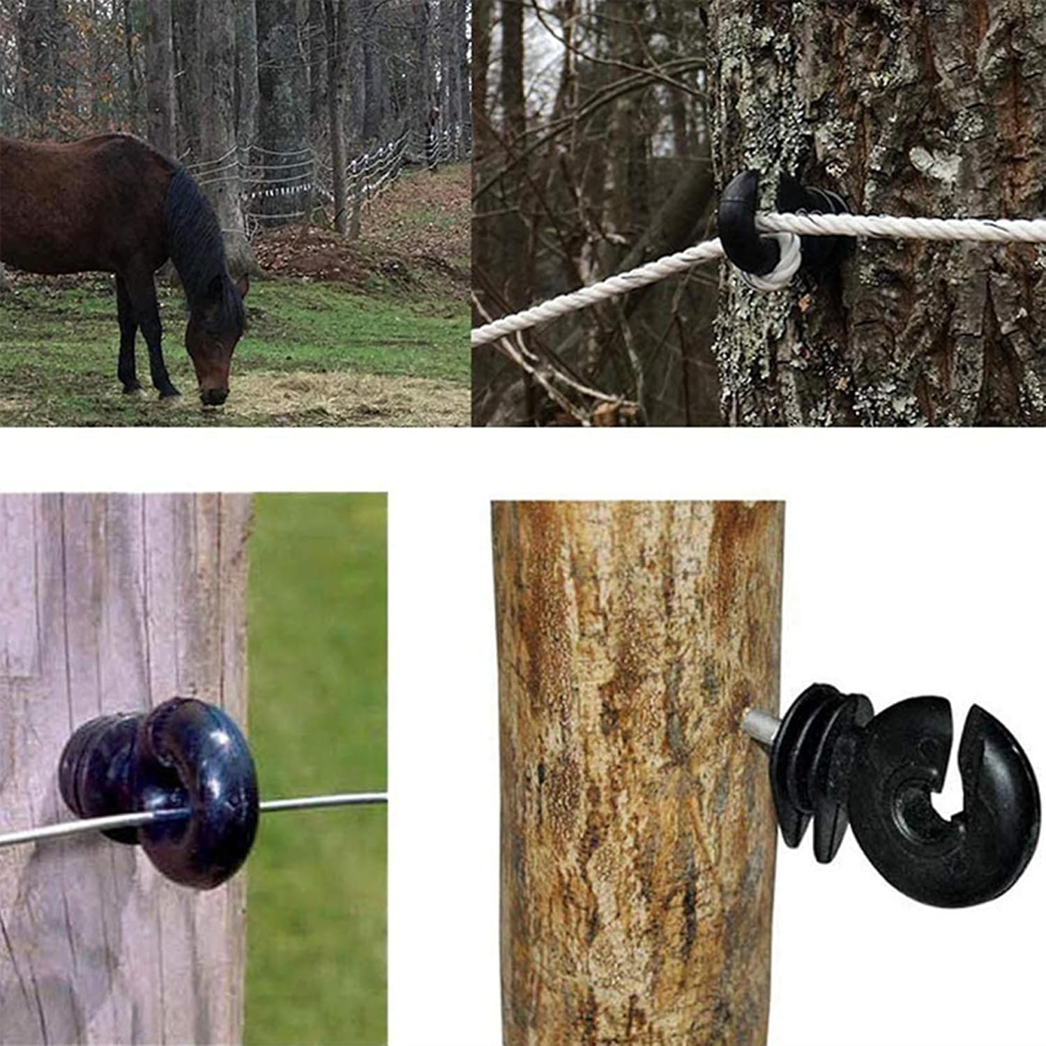 Electric Fence Insulators for Wooden Post 25Pcs Self-Tapping Electric Fence Posts for Polywire/Polytape/Rope/Wire Posts Post image number 3