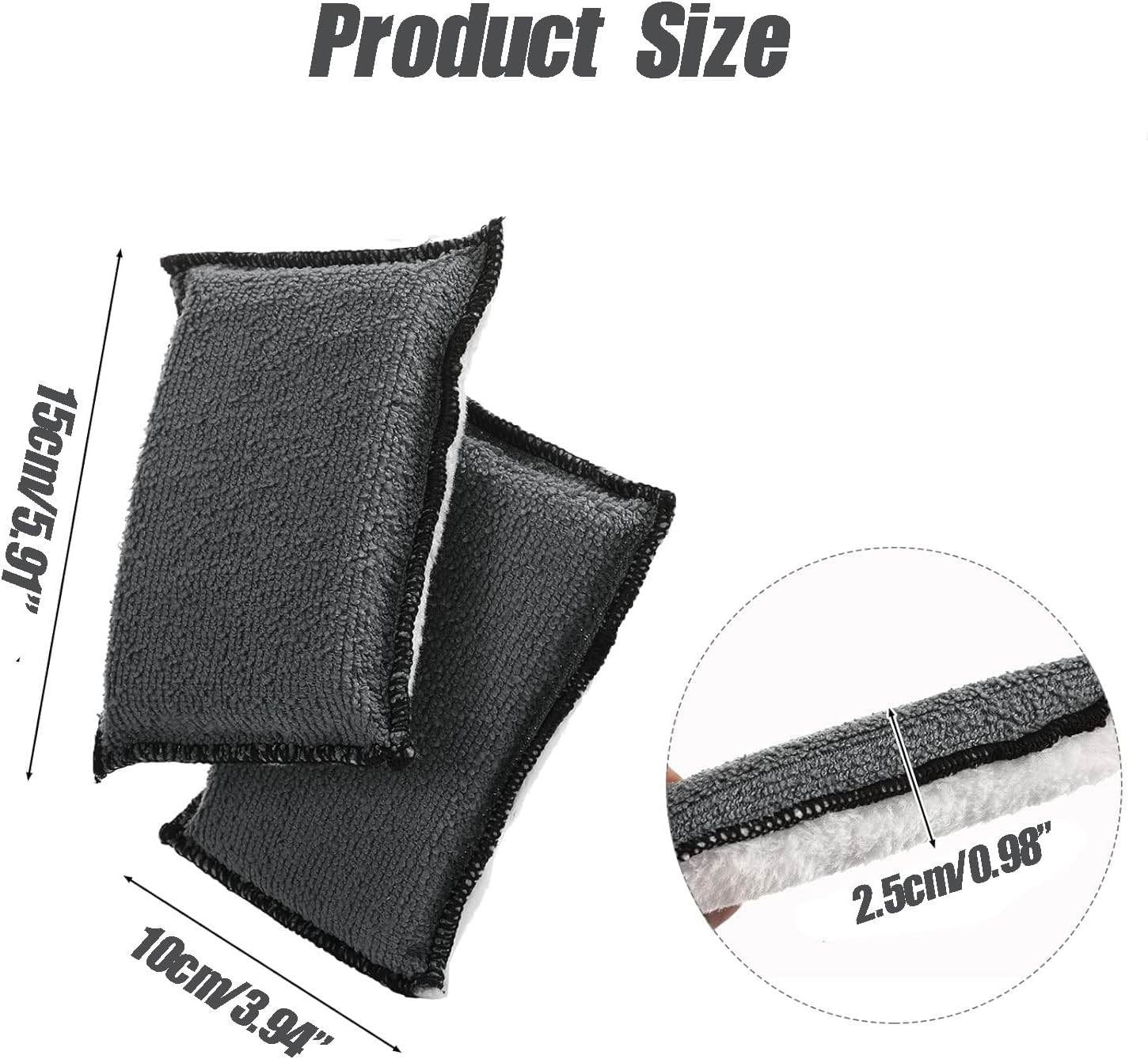 Wzenclave 2 PCS Car Interior Scrubbing Sponges Brush Cloth Cleaning Sponge Wipe Car Interior Cleaning Sponge Polyester Silk Brush Household Cleaning Sponges for Leather Car Seat Couch Cleaning