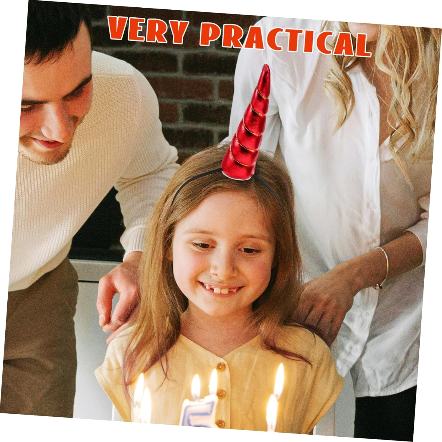 Ipetboom 4Pcs Unicorn Horn Headband Animal Ears Headband Princess Birthday Party Supplies Stylish Hair Accessories image number 4