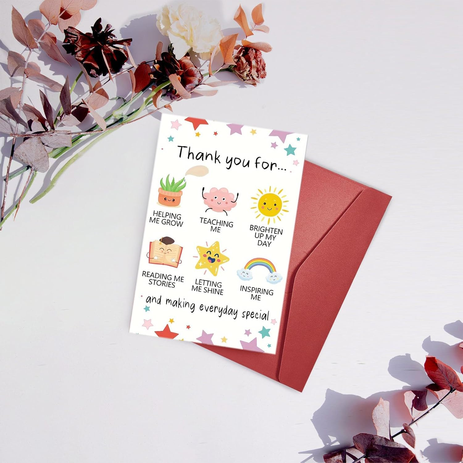 AIQIUQIU Thank You Card for Teachers, Great Teacher Appreciation Gifts for Men Women, Thank You for Helping Me Grow Card, Best Teacher Appreciation Gift Ideas from Students, End of Term Gift