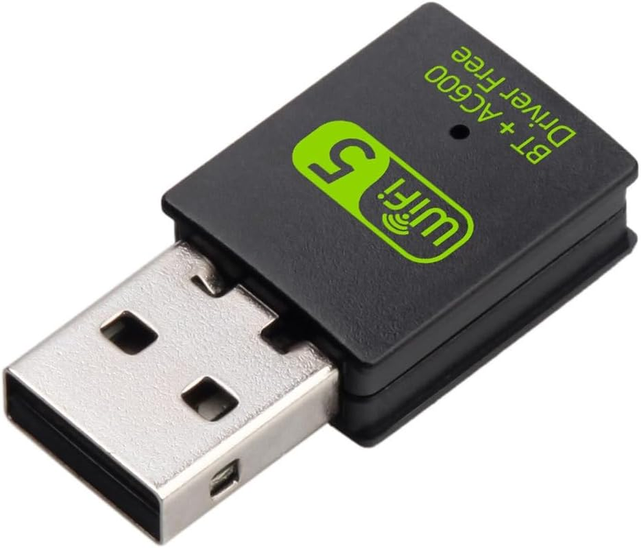 Wifi 5 USB Wireless Adapter for PC, Desktop Laptop Dual Band Wifi Dongle 5Ghz 600Mbps + 2.4Ghz 286Mbps, USB 2.0 Computer Network Adapter, Wireless Internet Dongle, Compatible with Mac Windows image number 1