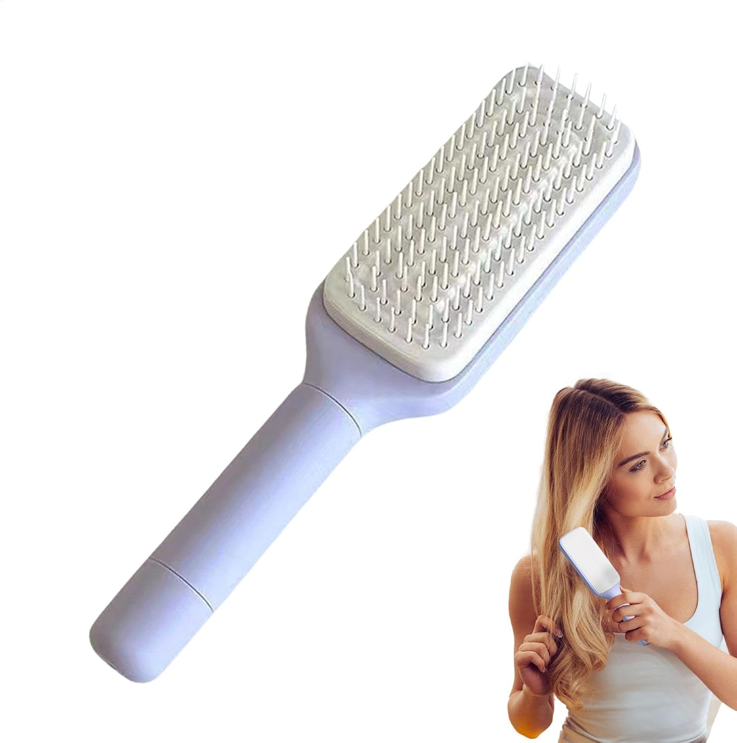 Easy Clean Hair Brush,Retractable Bristle Self-Cleaning Combs | Portable Hair Brush, Anti-Static Hair Combs for Straight Curly Thick Hair
