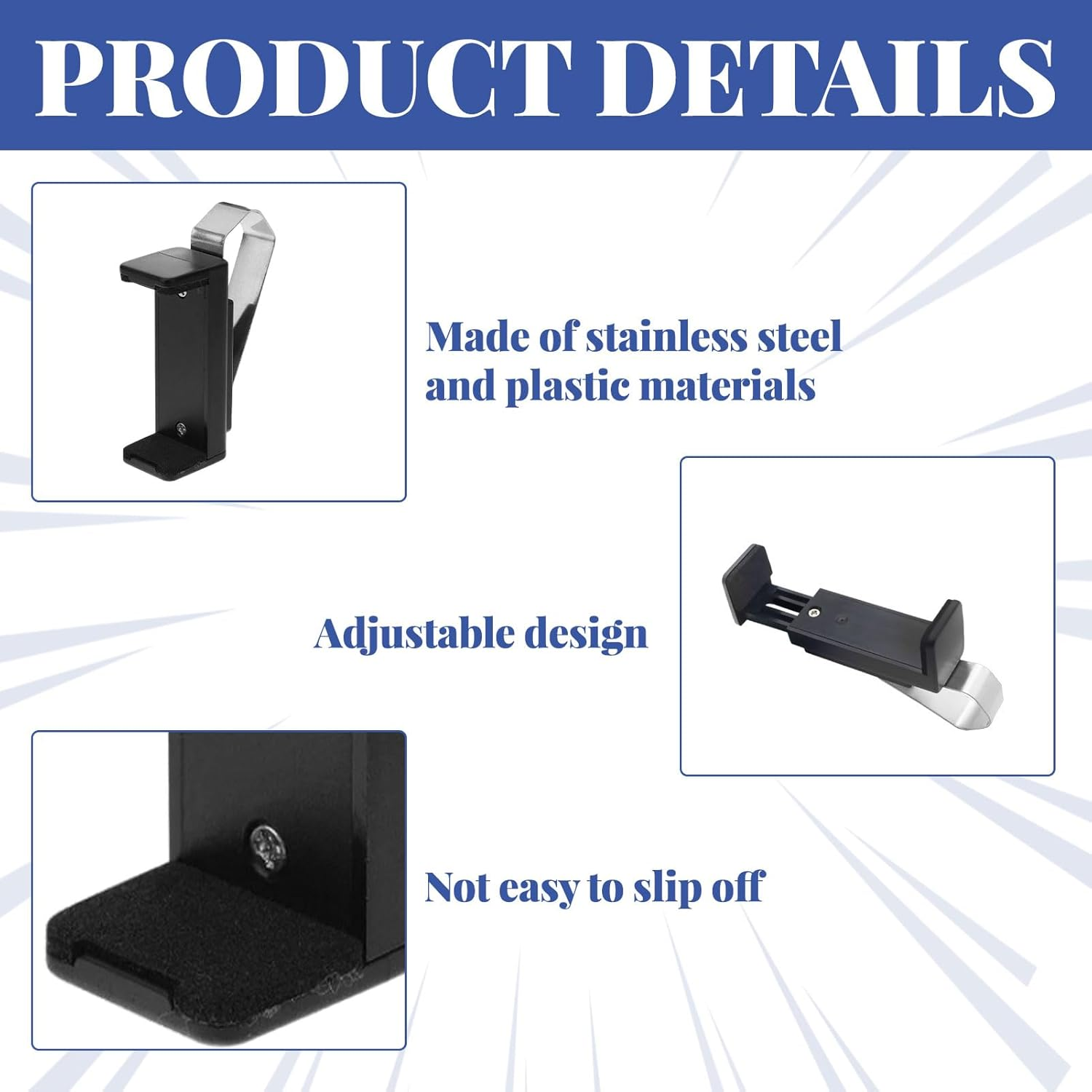 Universal Garage Remote Visor Clips, 2Pcs Car Visor Garage Remote Control, Adjustable 4.5-6.7Cm Holder, Universal Car Garage Remote Visor Clip(Not Include Both Remotes and Batteries) image number 5