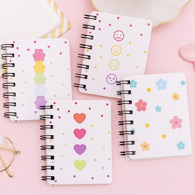 OSYLICT Small Spiral Notebook,4 PCS 3.14 X 4.13 Inch Thick Hardcover Notepad,Kawaii Journals for Study and Notes Blank Page Fun Mini Scratch Pads, Back to School Supplies for Gifts Kids and Teachers image number 3