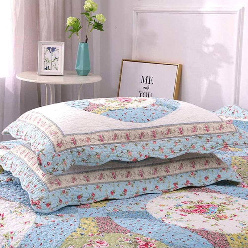 Quilt Set Bedding Set Cotton Patchwork Quilt Quilted Bed Cover Home Bedspread Rural Style Double People Bedding 3-Piece Set Linens 240X280CM Throw Pillowcases 50X70CMX2 image number 2
