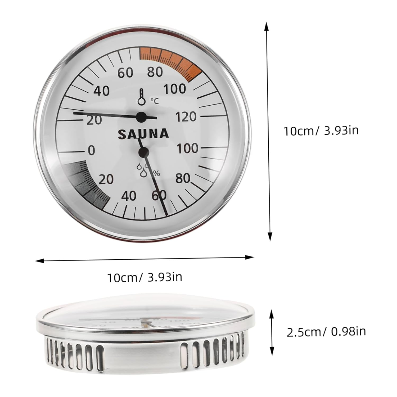GALPADA Sauna Hygrothermograph Thermometer with High-Precision Sensor for Accurate Temperature and Humidity Measurement Heat Resistant Wall-Mounted Gauge for Indoor and Outdoor Use In image number 4