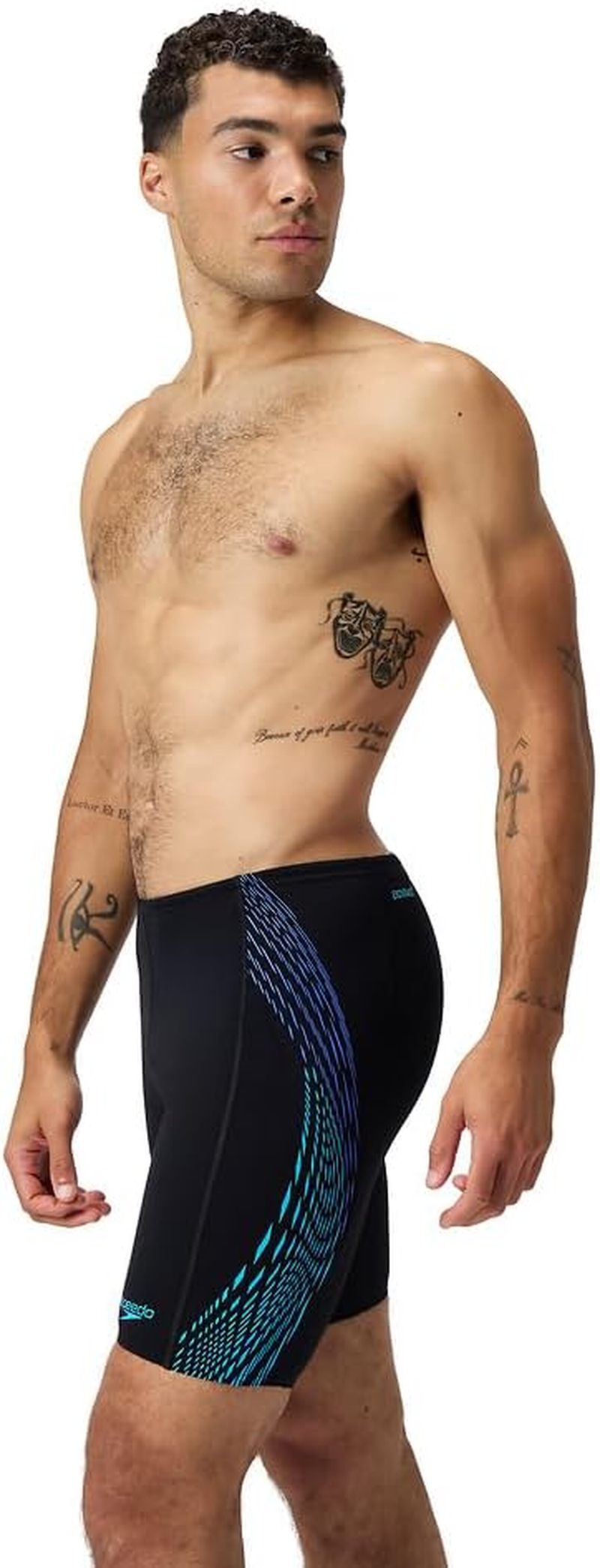 Speedo Men'S Tech Panel Jammer, Black/Cobalt Pop, 34 image number 1