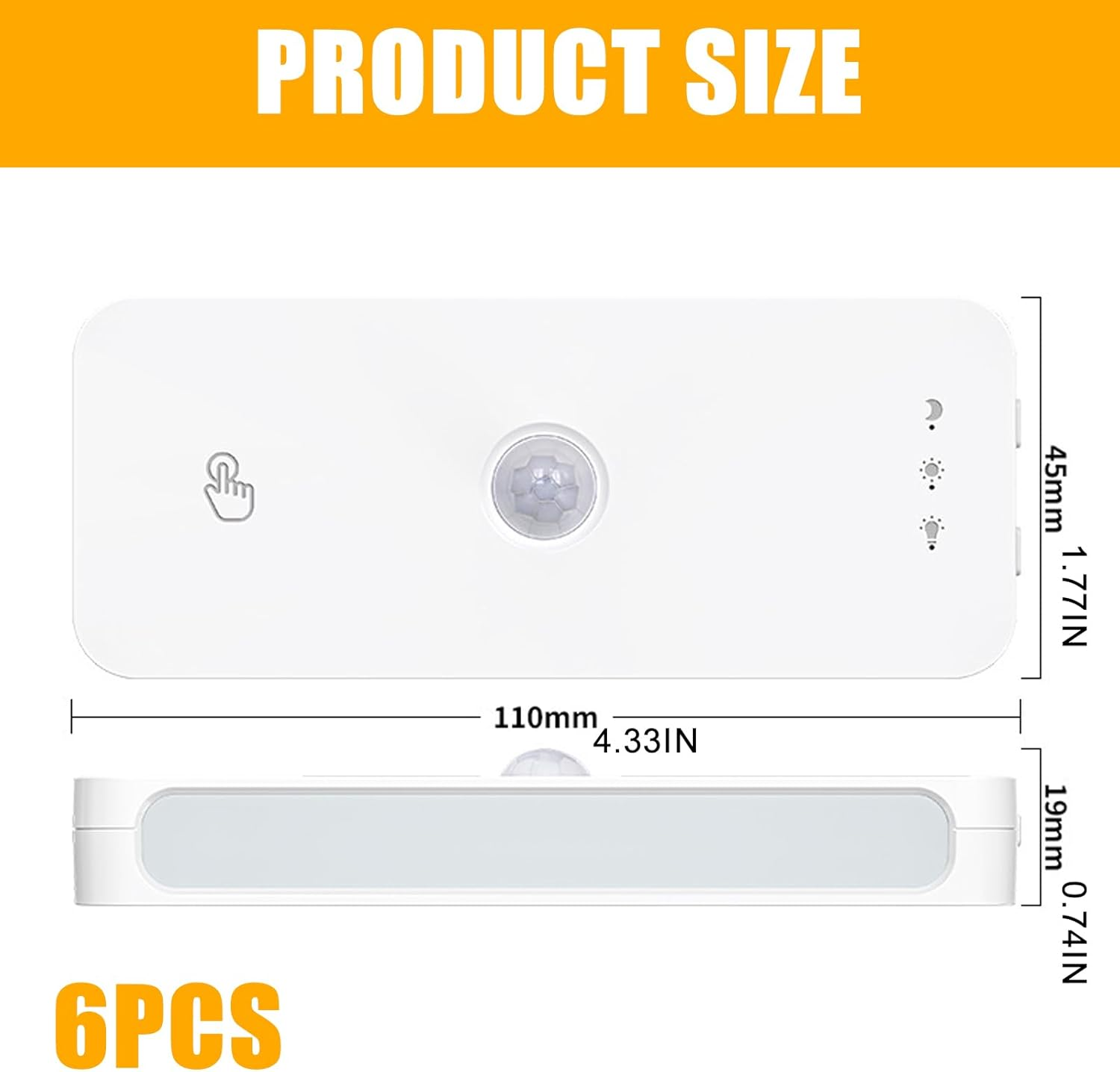 AXVRAV Pack of 6 Night Light with Motion Sensor Indoor, Rechargeable LED Stair Lights with Magnetic Mounting, Adjustable Brightness & 3 Colour Temperatures for Hallway, Staircase, Children'S Room image number 2