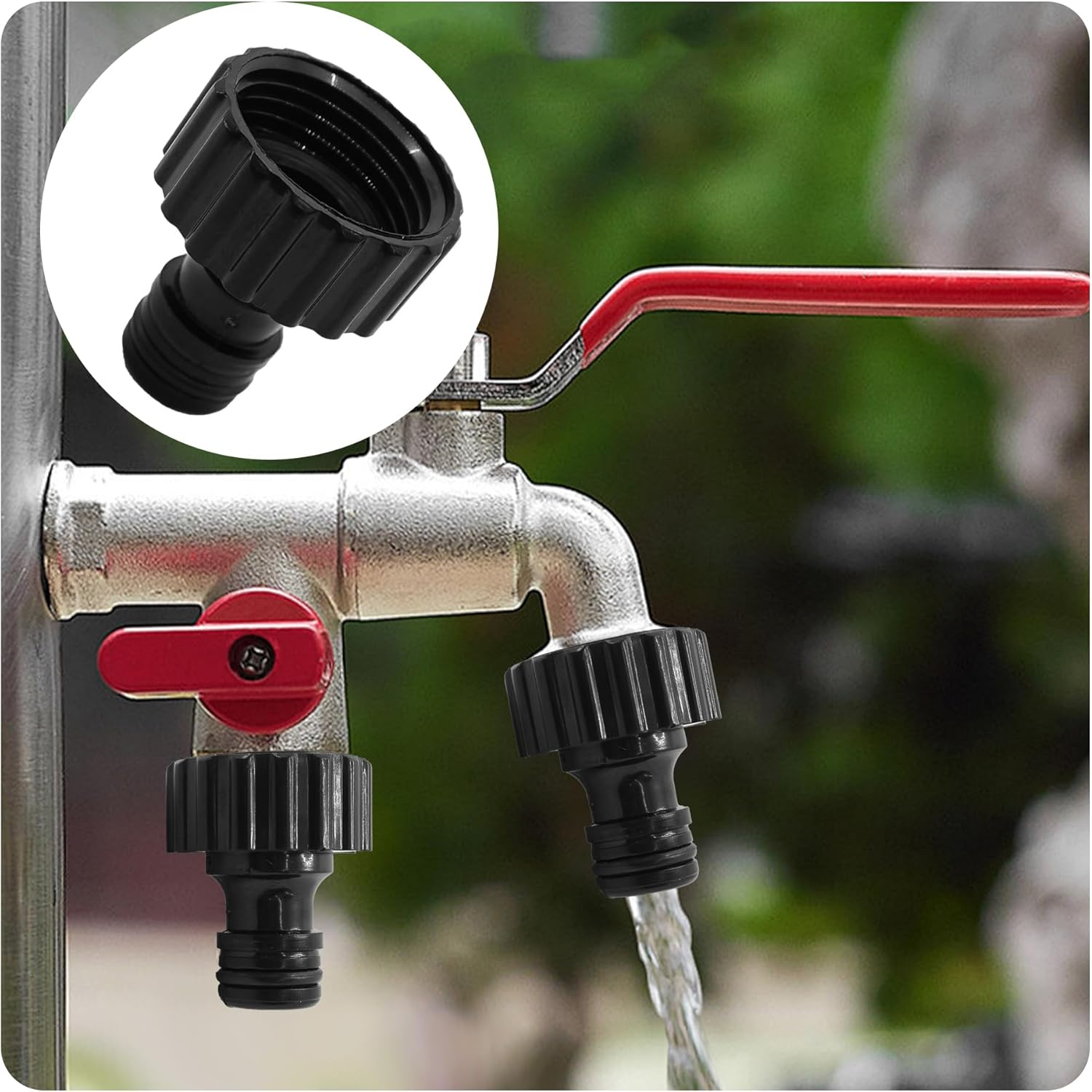 12PCS Garden Hose Quick Connect Fittings 3/4 Inch GHT Female Thread, Black Plastic Water Hose Adapters for Irrigation and Outdoor Watering image number 2