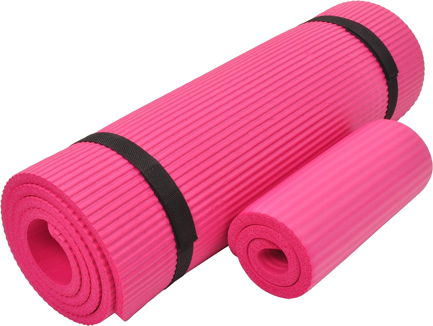 Signature Fitness 1/2-Inch Extra Thick High Density Anti-Tear Exercise Yoga Mat with Knee Pad and Carrying Strap, Multiple Colors image number 5
