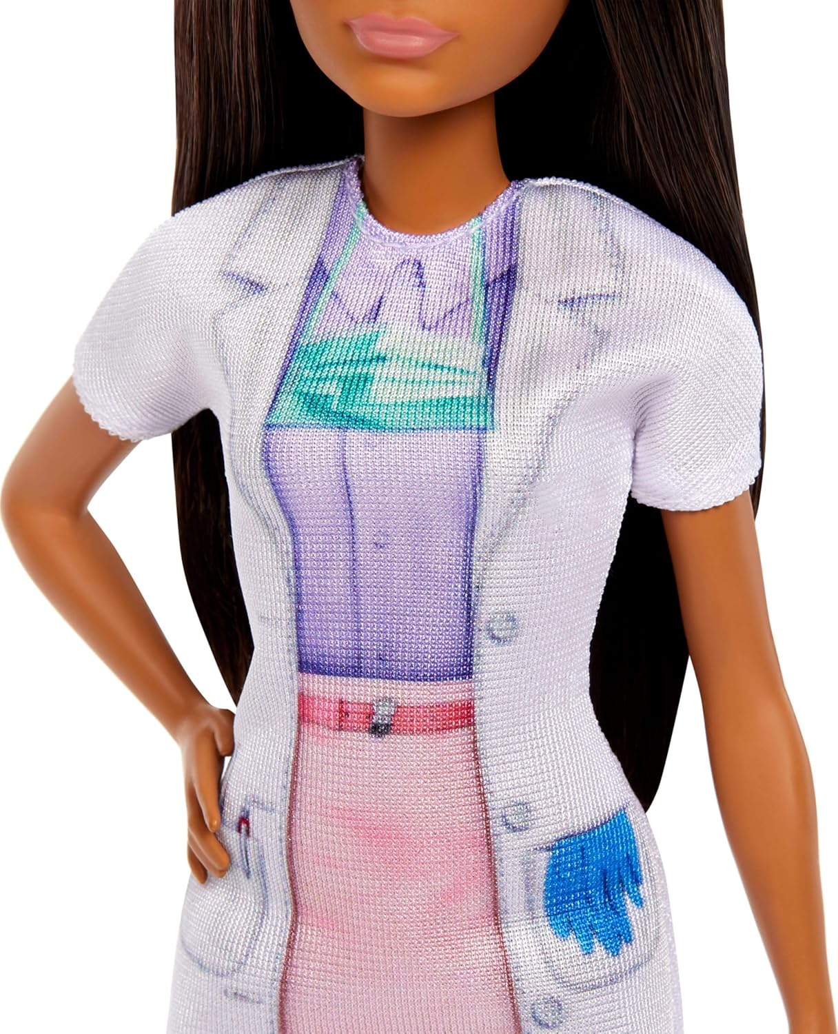 Barbie Dentist Doll with Brunette Fashion Doll with Blue Dress and Lab Coat, 1 Kid Doll, Medical Doctor Furniture & Accessories image number 1