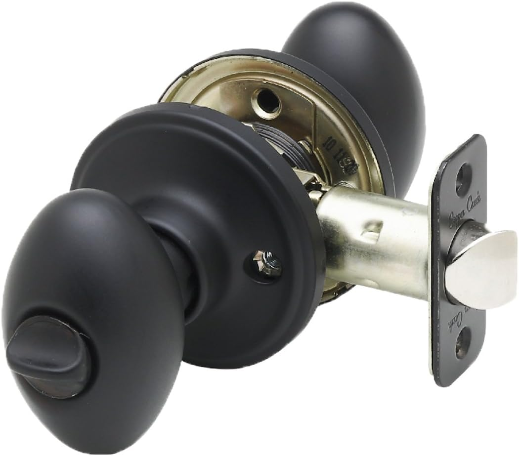 Copper Creek EK2030BC Egg Door Knob, Privacy Function, 1 Pack, in Black