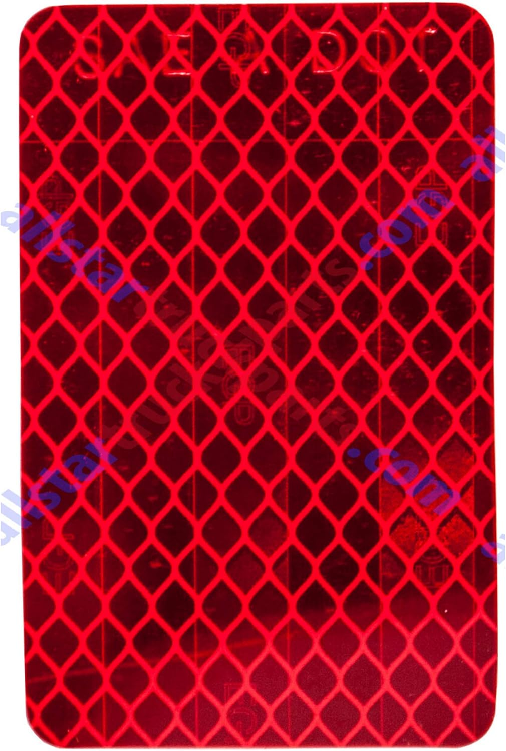 Amber/Red 2X3 Rectangle High Visibility Reflective Stick-On Prism Reflector | DOT-SAE | Strong Adhesive/Weatherproof | Trailer Camper RV Flatbed Fender Property Boat Marine (Red, Qty 4)