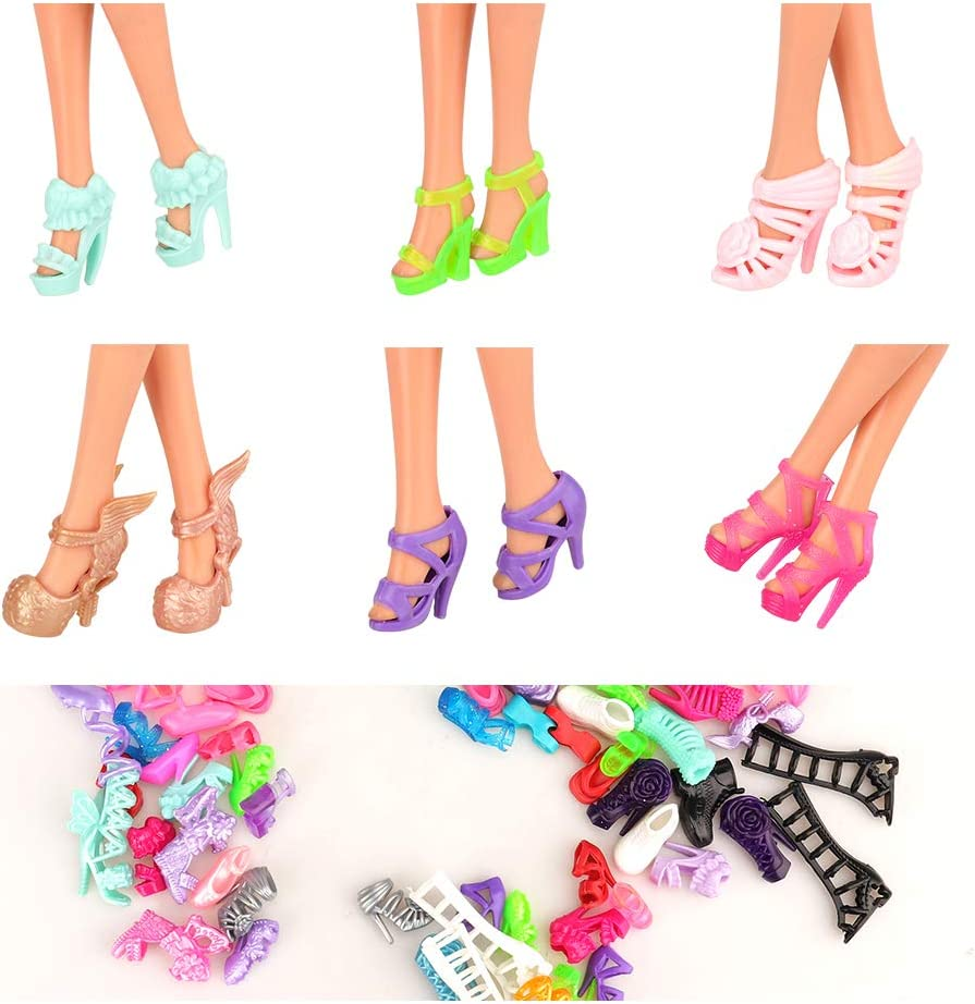 Barwa 50 Shoes Randomly Style for 11.5 Inch 28 - 30 CM Dolls Include Boots, High Heels, Dance Shoes, Slippers and Other Kinds image number 1