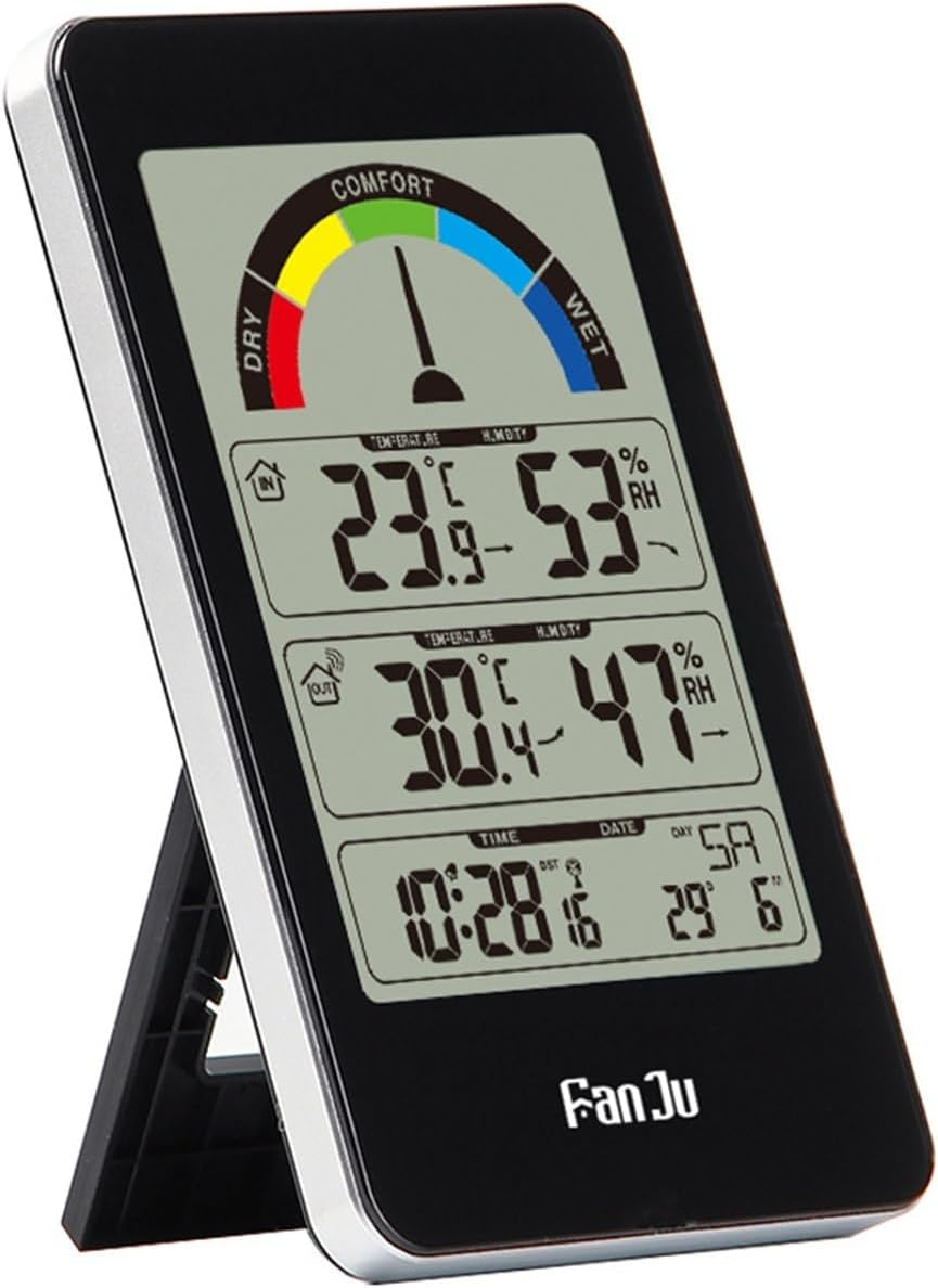Wall-Mounted Weather Clock Household Indoor and Outdoor Thermometers and Hygrometers, Comfort Indicating Temperature Trends, Electronic Alarm Clocks image number 3