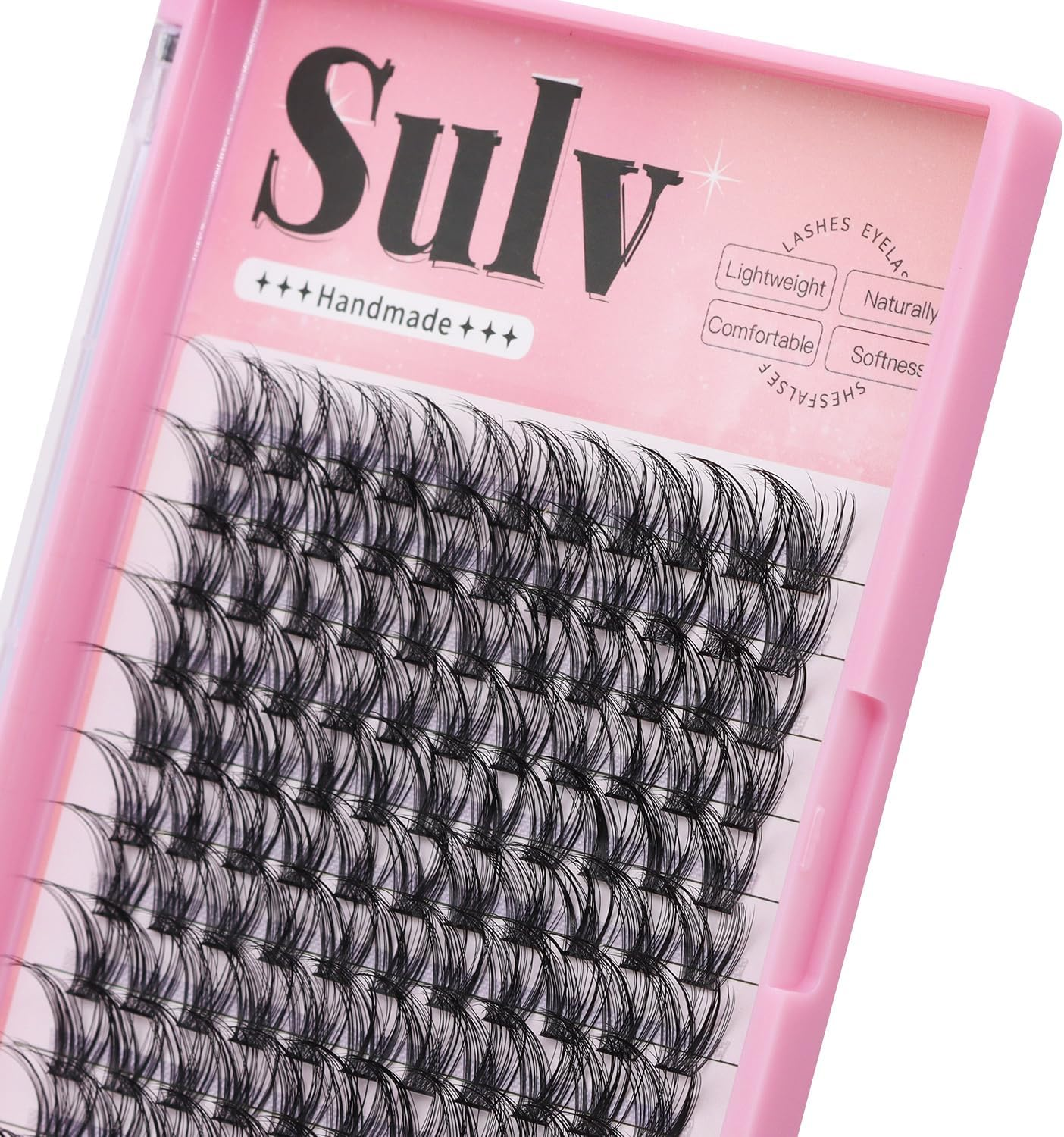SULV False Eyelash Cluster Black Lashes 8-20Mm Mixed Large Tray D Curl Lashes Extensiond Lashes Wispy Lashes Extensions Lash Clusters (D#-Black-18Mm) - D-Black-12Mm image number 3