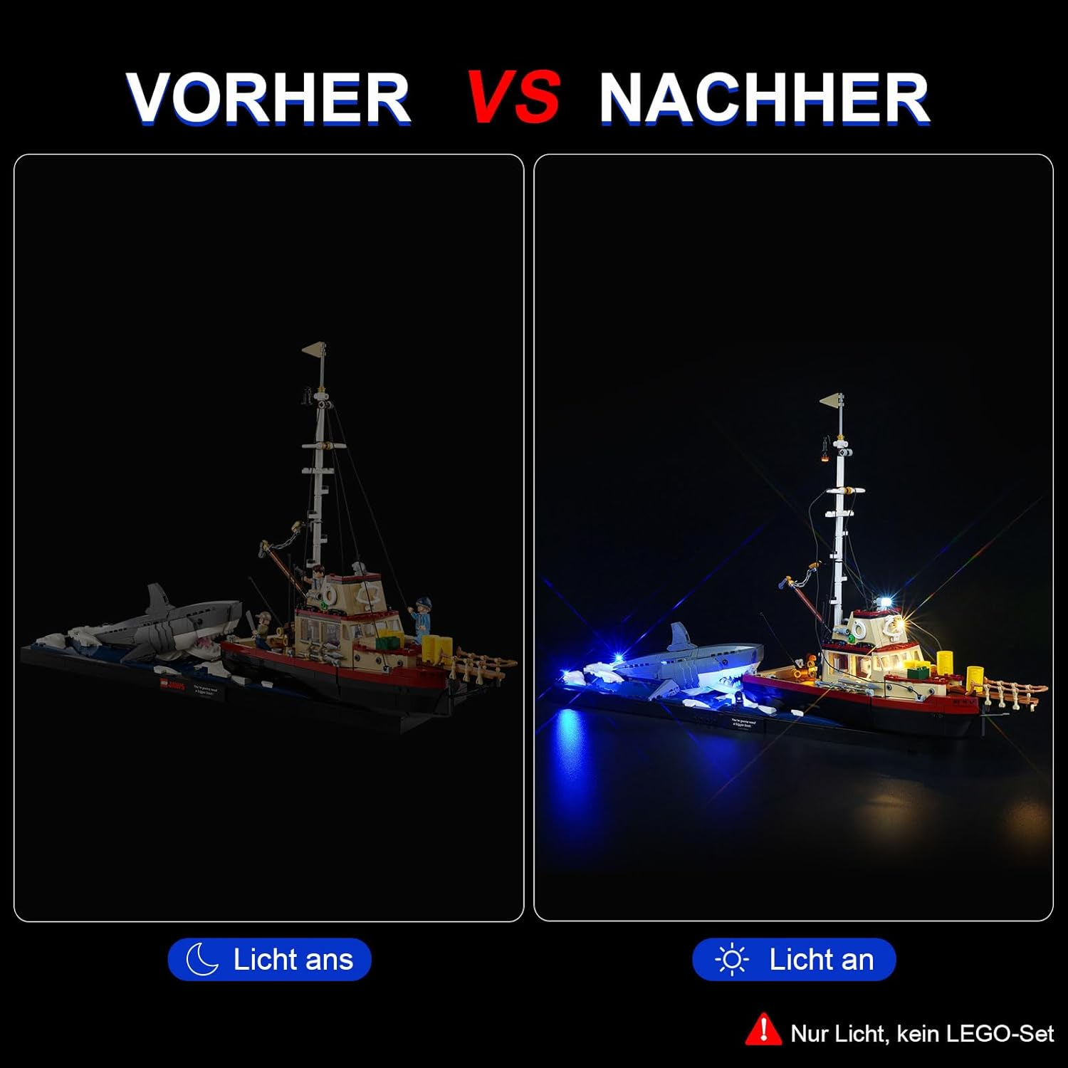 Cooldac LED Light Kit Compatible with  Jaws 21350, Lighting Set for White Shark (Lights Only, No Models) image number 1