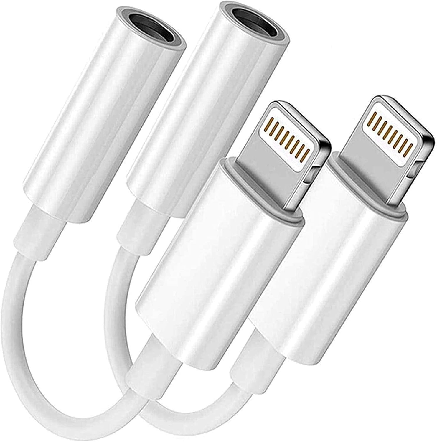 2 Pack [Apple Mfi Certified] Lightning to 3.5 Mm Headphone Jack Adapter,For Iphone 3.5Mm Headphones/Earphones Jack Aux Audio Adapter Dongle for Iphone 13 12 11 SE 2020 XS XR X 8 7 Ipad, Support Ios 15 image number 2