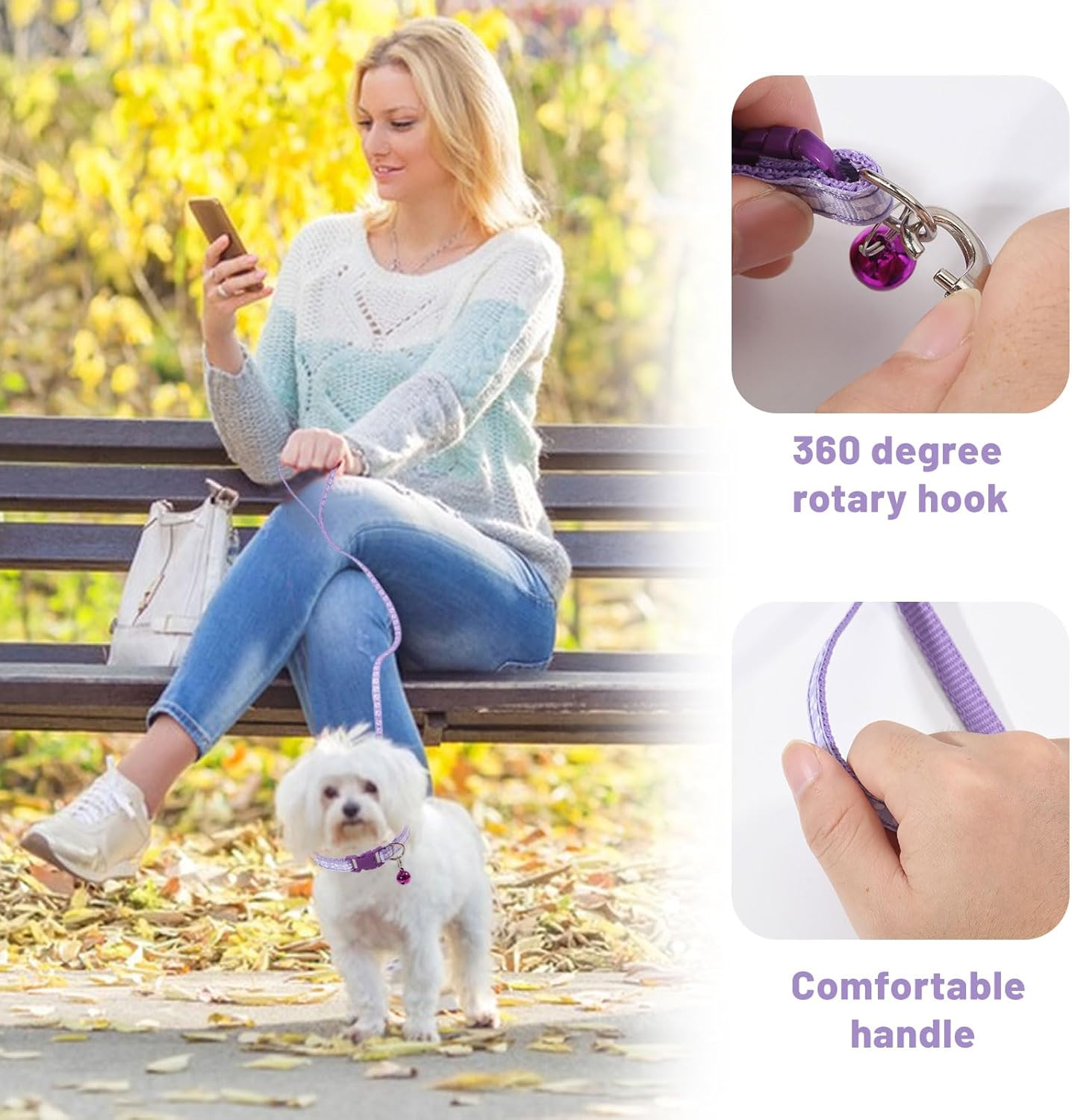 FREEBLOSS 30 Set Dog Collar and Leash Set Adjustable Puppy Collars Soft Polypropylene Identification Collar for Little Dog Walking Training with Hook and Buckle 15 Colors