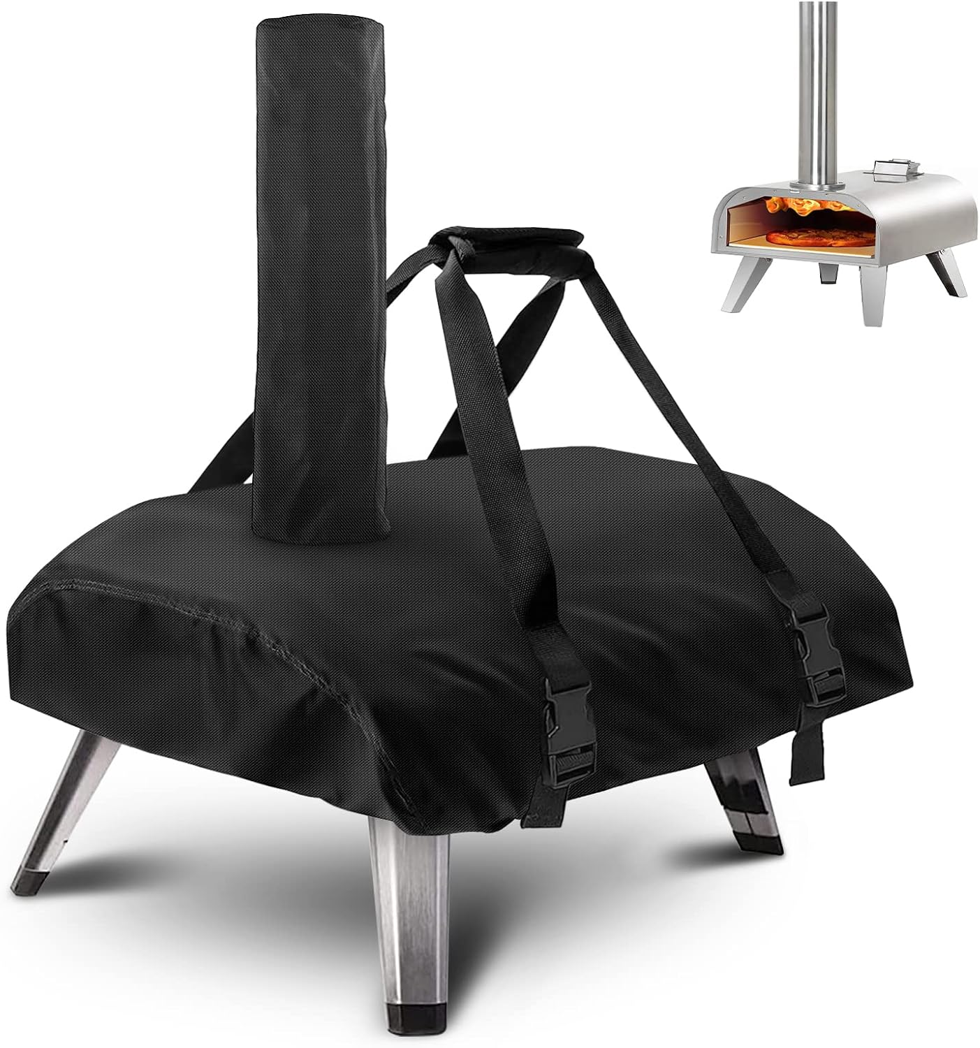 Carry Cover for Ooni Koda 12 Gas Pizza Oven, Kovshuiwe Outdoor Pizza Oven, Waterproof 600D Oxford Fabric, Pizza Oven Cover Accessories (25.2"X16.5"X6.7")