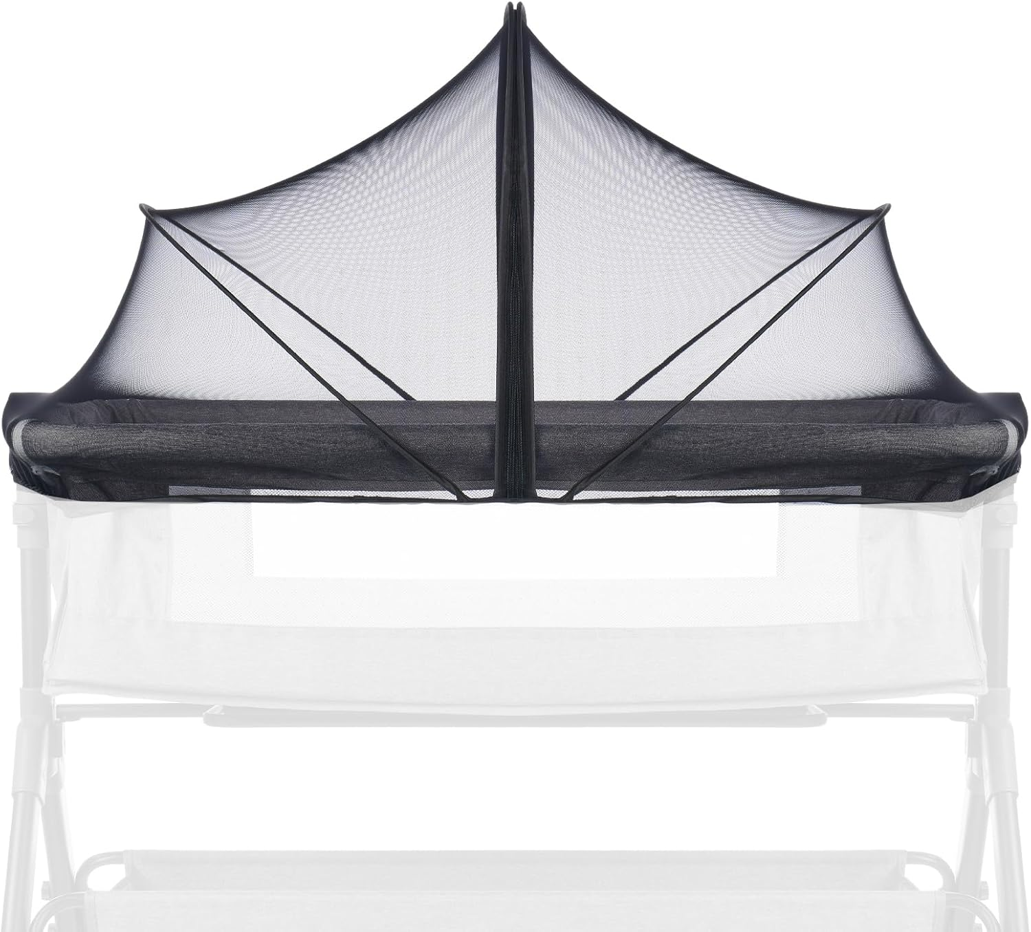 DUSHARKFUN Bassinet Cover Mosquito Net for Babies to Keep Insects/Bugs/Cats Out, Toddler Bassinet/Bedside Sleeper/Crib Net with Two-Way Zippers & Storage Bag, Breathable Mesh Holes, White