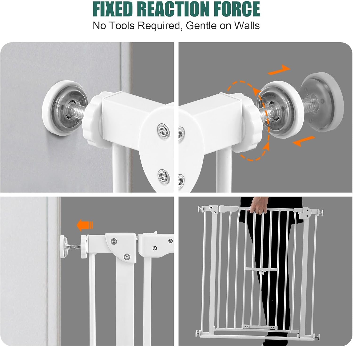 Pet Scene Dog Safety Gate 77Cm Tall Adjustable Pet Fence Barrier Security Guard Doorway Stairs Enclosure Low Containment System with Walk through Cat Door image number 4