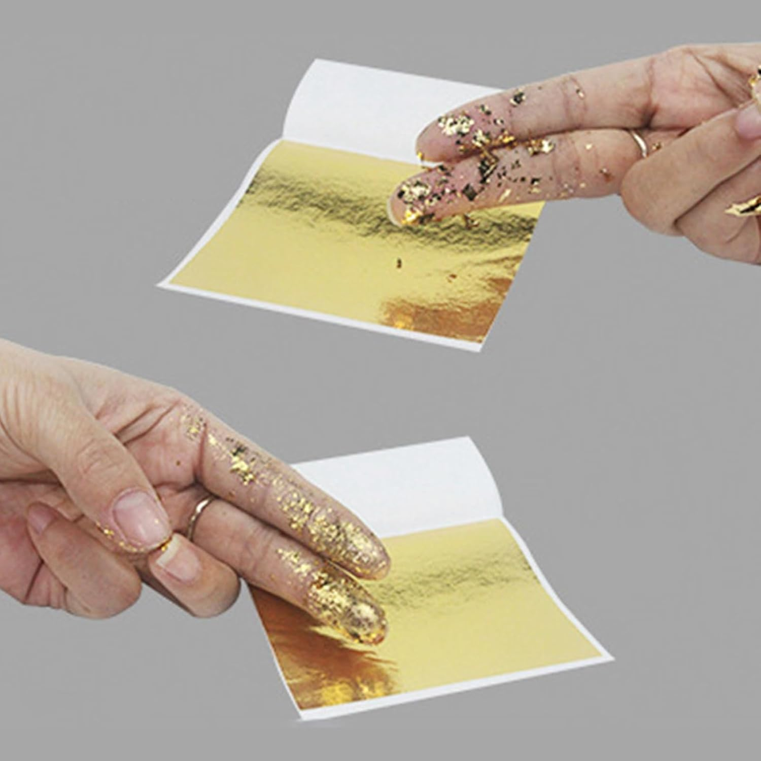 500Pcs Fashionable Gold Leaf Sheets for Arts Gilding Crafting Decoration, Premium Material, 9X9Cm, for Home Decor image number 6