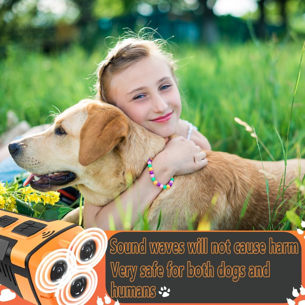 Dog Bark Deterrent Devices,Tripling anti Barking Device for Dogs,Flash Vibration Ultrasonic Stop Neighbors Dog Barking Silencer,Bark Deterrent Device,Can Be Used Dog Clicker for Control Training image number 6