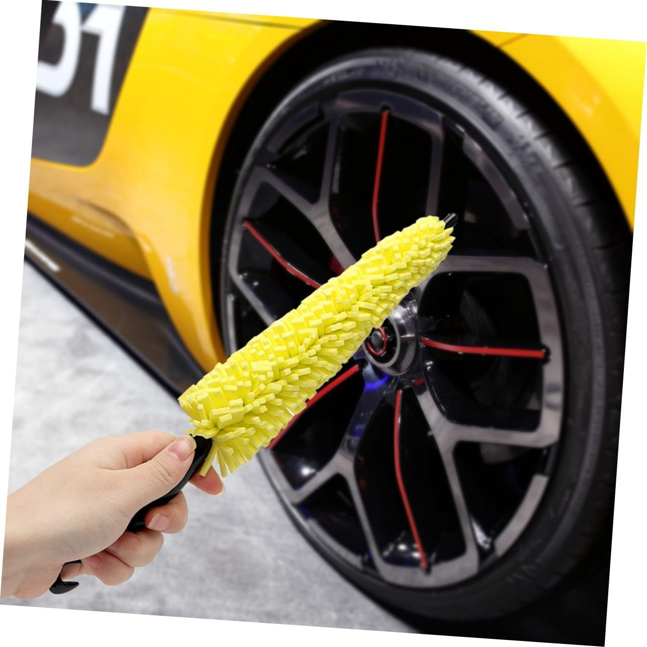HYTROVE Car Wheel Cleaning Brush and Tyre Rim Sponge Brush Set 2Pcs, Universal Auto Wheel Detailing Tool for Tire and Rim Care, Suitable for Car Wash and Maintenance image number 5