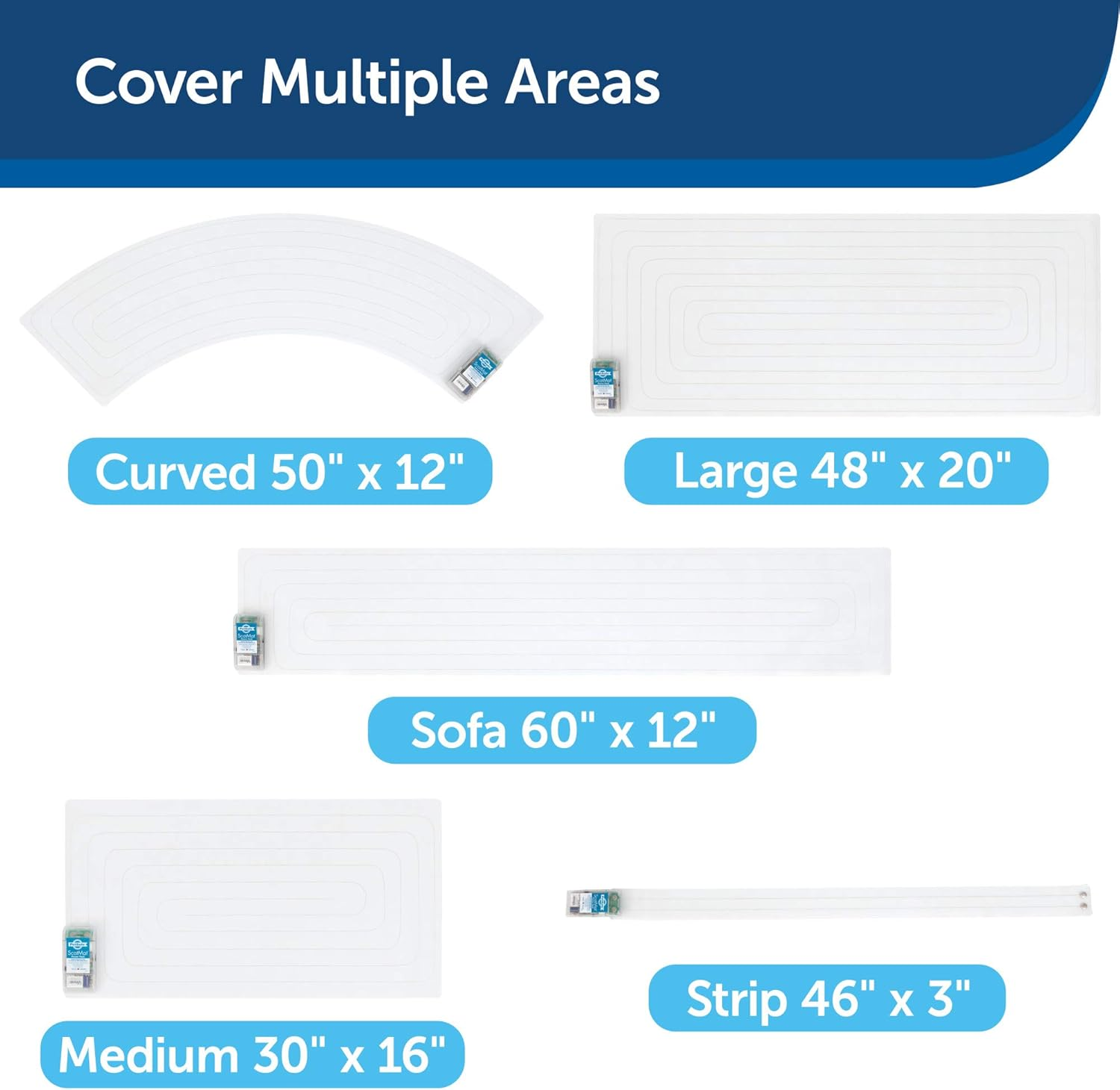 Petsafe Scatmat Indoor Pet Training Mat for Dogs and Cats, Curved Size 50 X 12 Inch - Pet Proof Your Home with This Battery-Operated Electronic Repellent Mat, Includes Adjustable Correction Settings image number 6