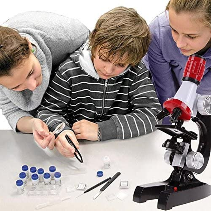 Jiusion Kid Microscope Kit, 100X 400X 1200X Trinocular Magnification Beginner Toy for Home School Education - Biological Hand Held Camera Microscope with Slides for Children image number 6