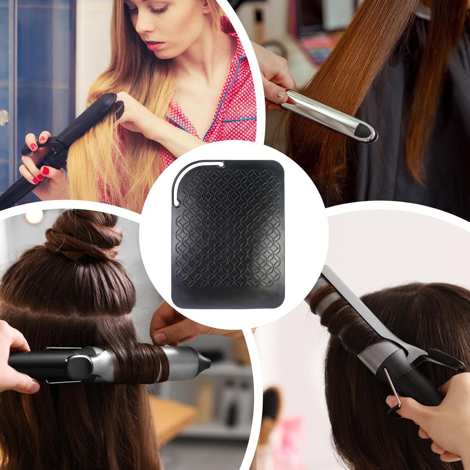 Flat Iron Mat Heat Resistant | Silicone Hot Mat for Hair Tool,Hair Curler Protective Mats Non-Slip Hairdressing Accessories for Curling Iron Hair Straightener Hot Tools image number 4