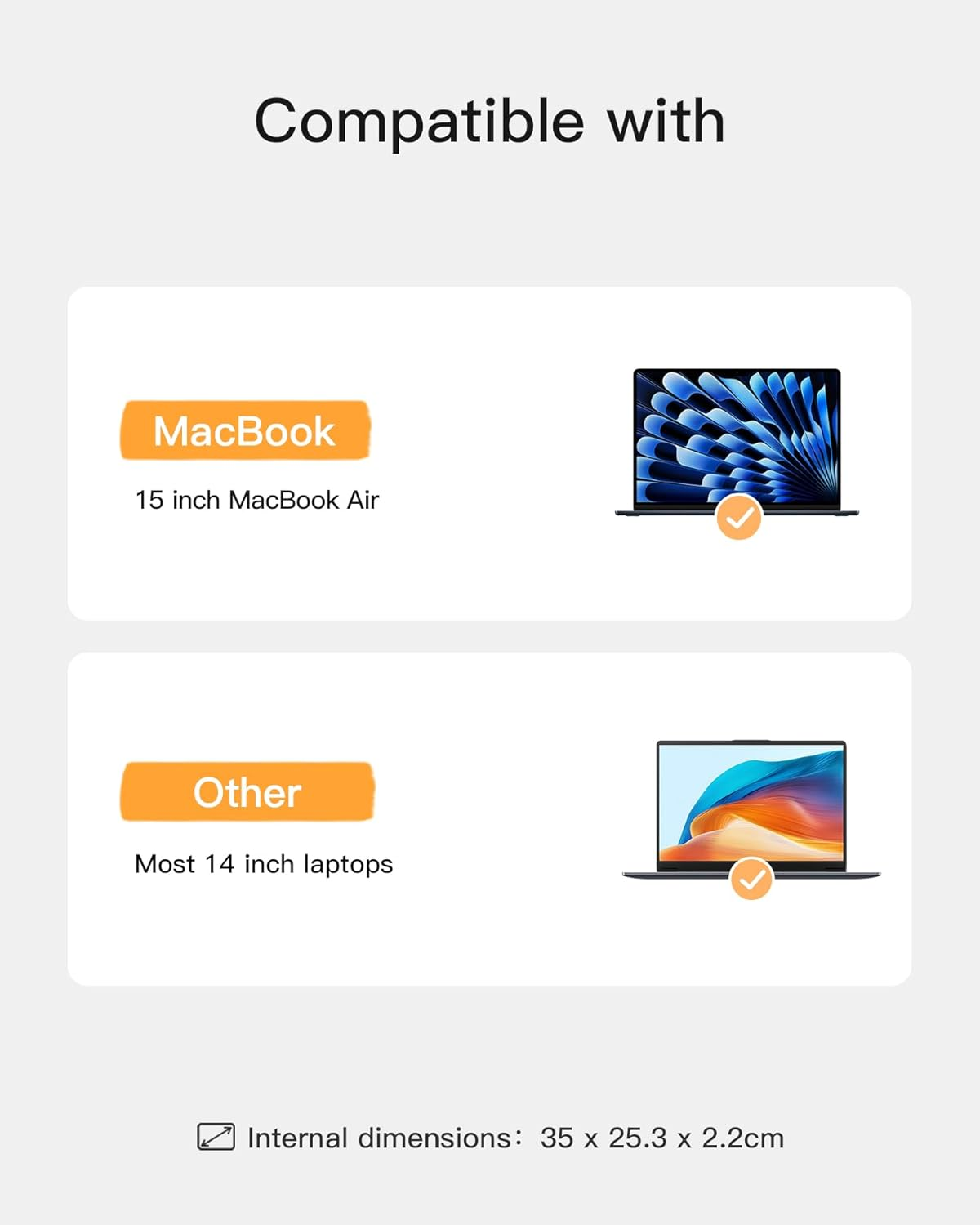 Inateck 360&deg; Protection Water-Resistant Laptop Sleeve Bag Compatible with Most 14 Inch Laptops, Gray image number 7