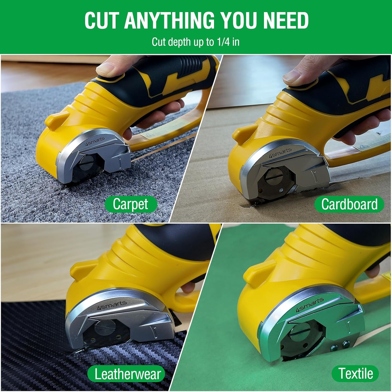 4Smarts Replacement Rotary Blades (2‑Pack) &ndash; 1/4&Prime; Razor‑Sharp Cutter Blades for 4 V Cordless Electric Scissors, 220 RPM High‑Speed Precision Cutter for Cardboard, Leather & Fabric