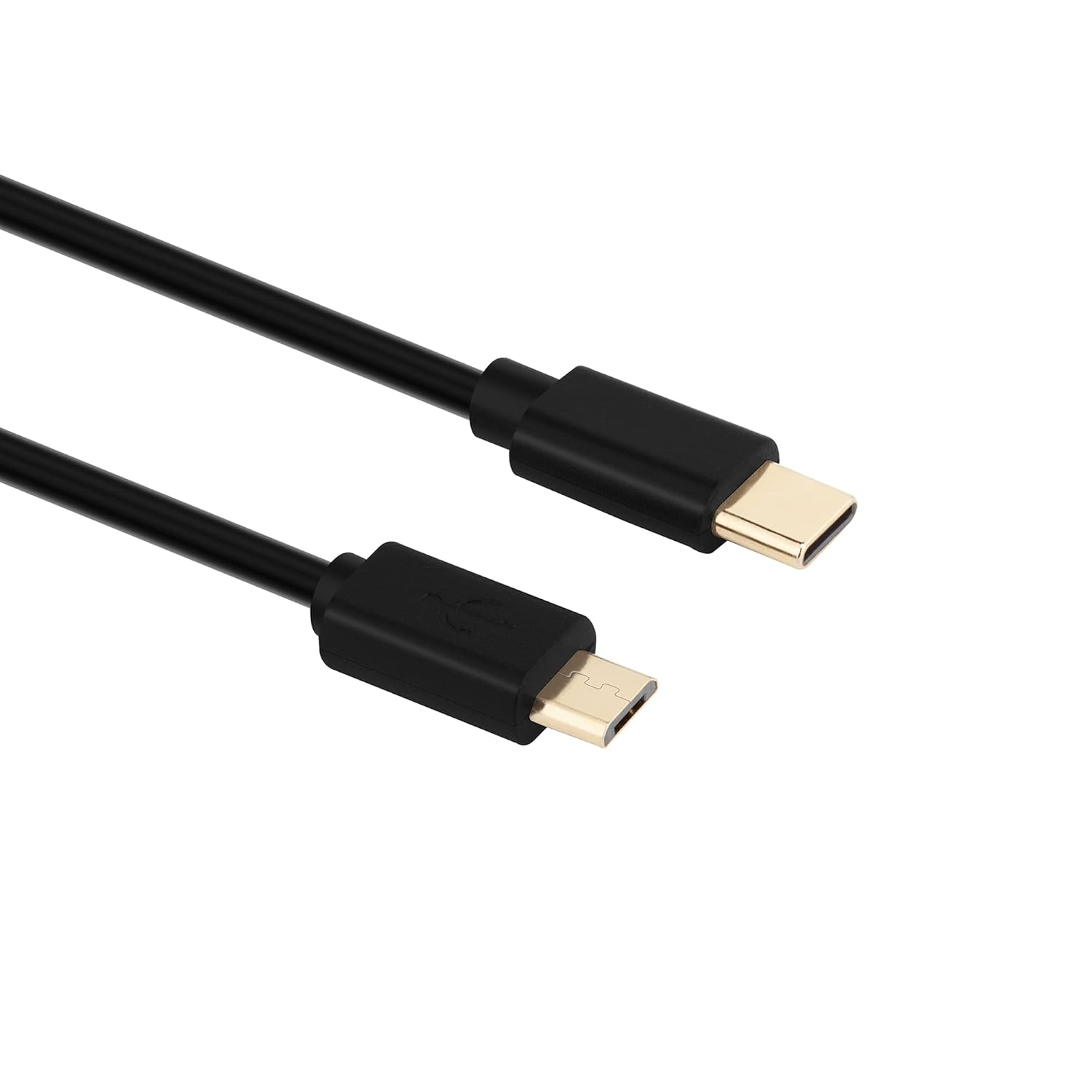 Conecto 1.50 M USB C to Micro USB 2.0 Connection Cable, Gold-Plated Connector Contacts, Data Cable and Charging Cable, Black image number 2