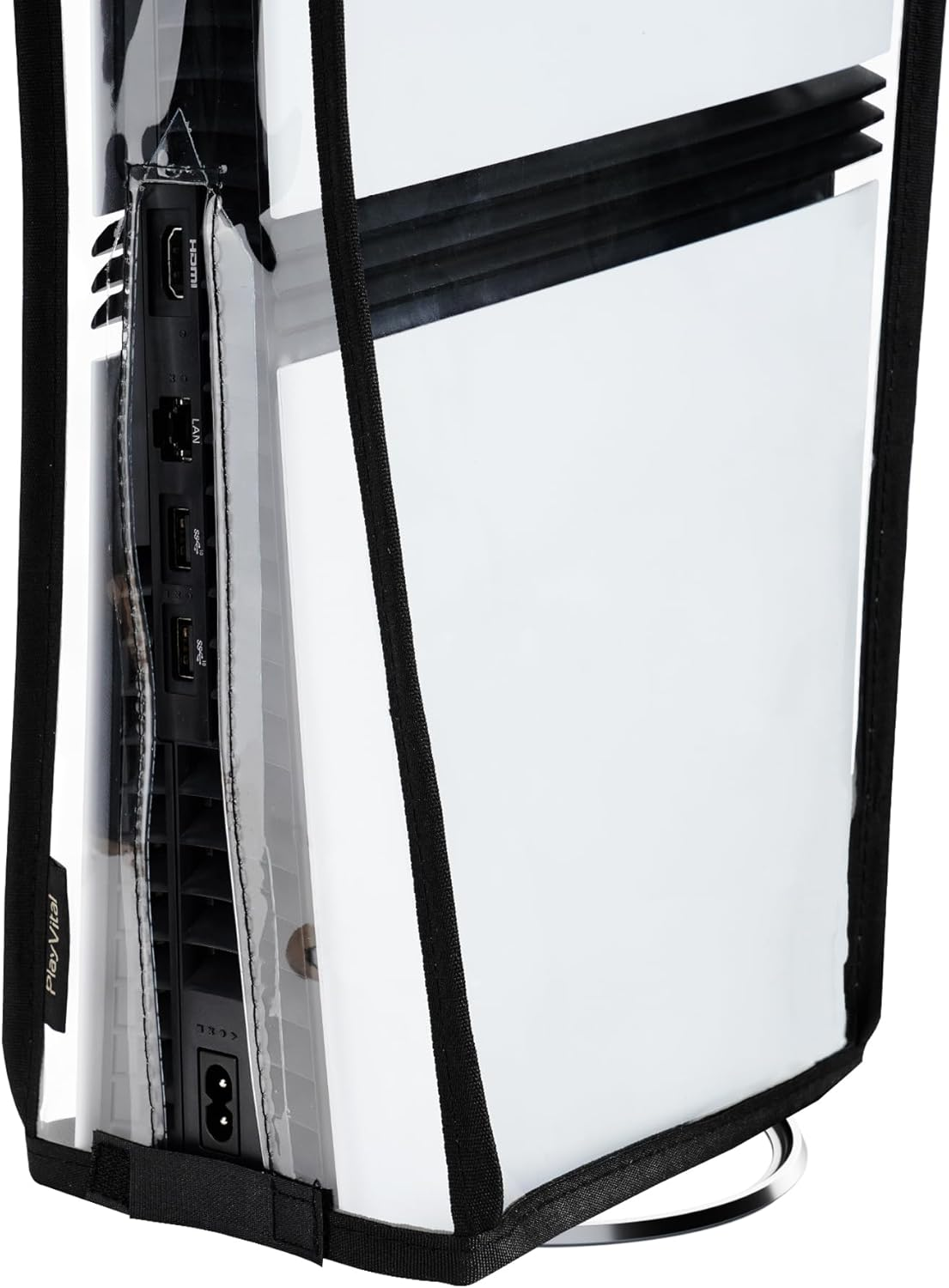 Playvital Vertical Dust Cover for Ps5 Pro Console Disc & Digital Edition, Dust Proof Protector Sleeve for Ps5 Pro Accessories, Waterproof, Transparent image number 2