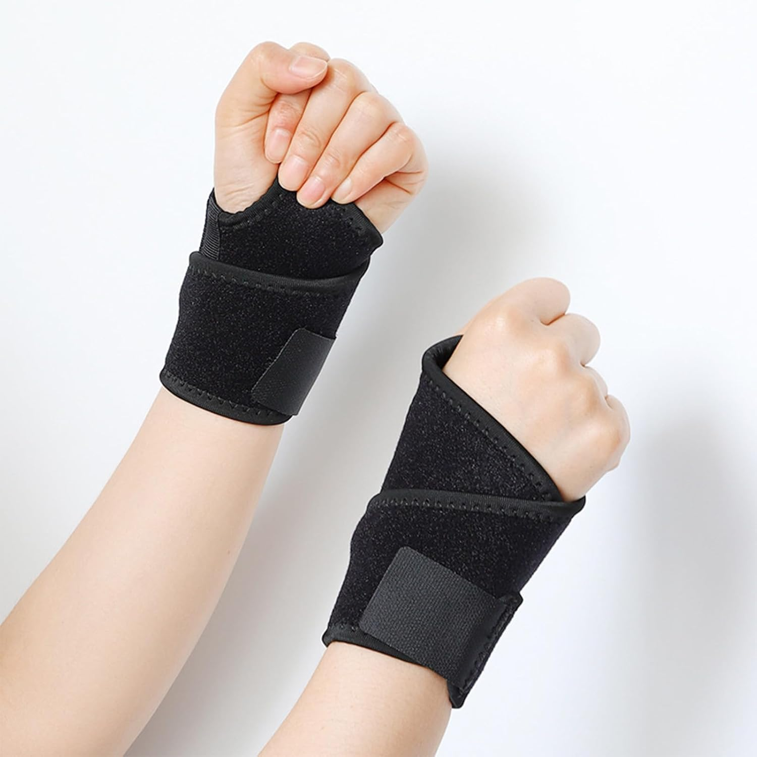 Wrist Compression Bands and Wrist Guards, Unisex, Suitable for Fitness, Weightlifting, and Office Work. (Left Wrist + Right Wrist)