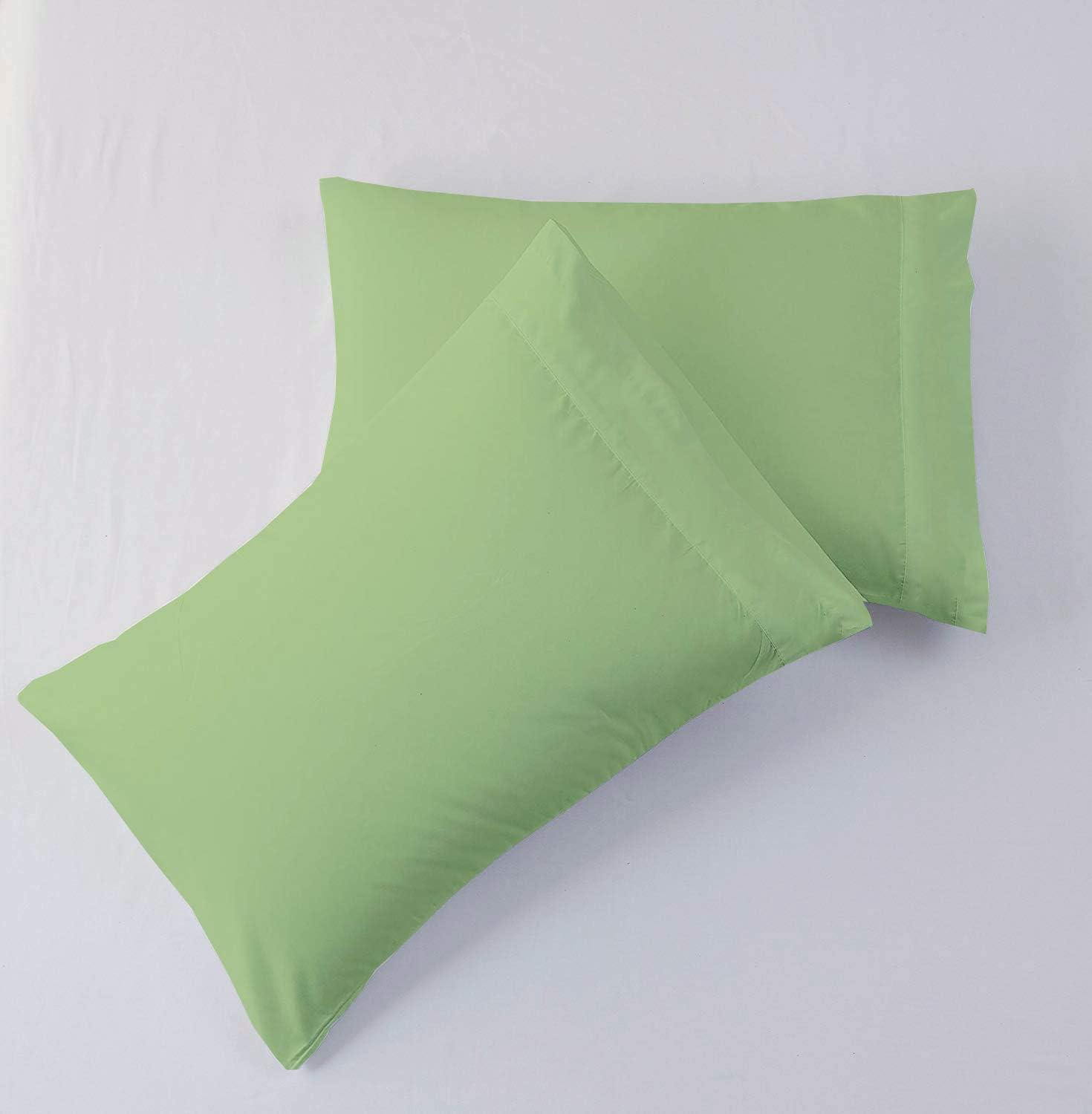 Cottington Lane 4 Piece Eastern King Size Sheet Set 76 X 80, Luxury Hotel Quality 100% Egyptian Cotton Bed Sheets with 16 Inch Deep Pocket Snug Fit Smooth Sateen Weave, Sage Solid image number 5