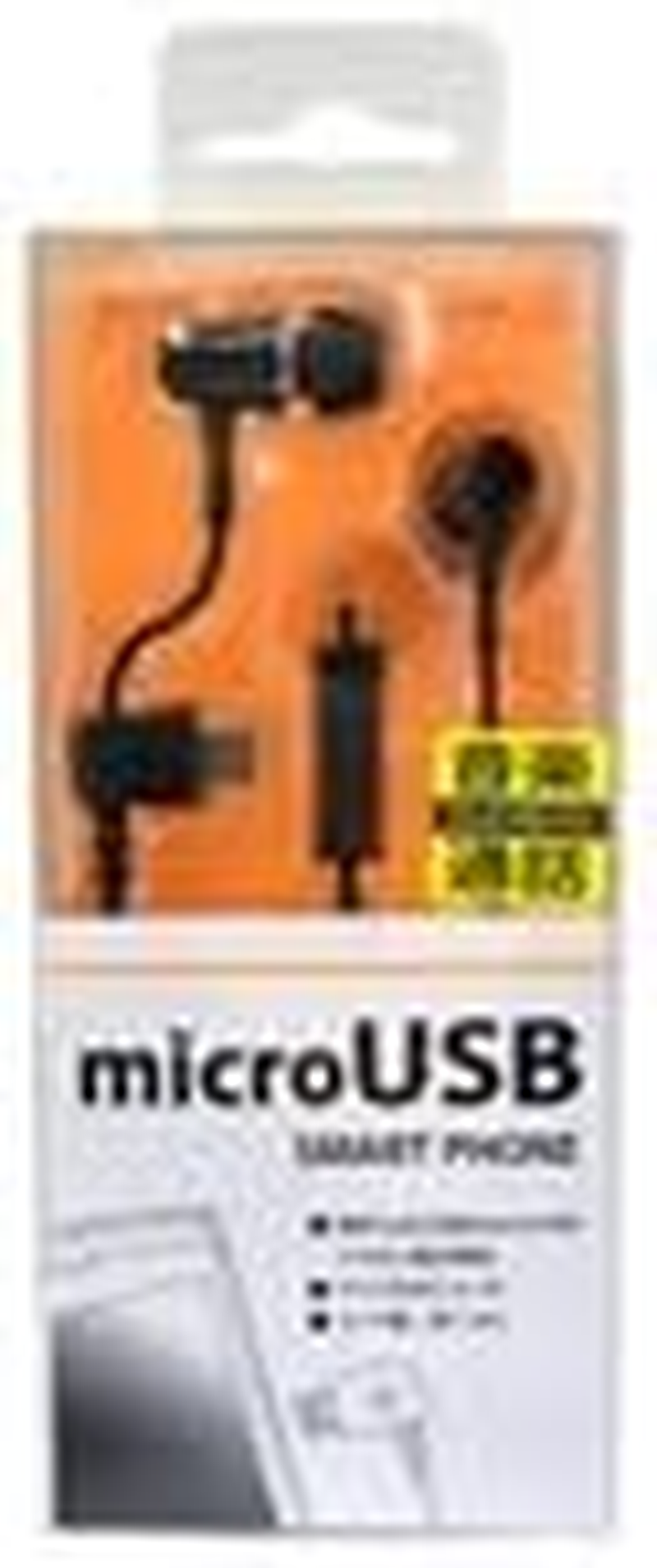 Stereo In-Ear Earphone Microphone for MU Micro USB/BK FT35