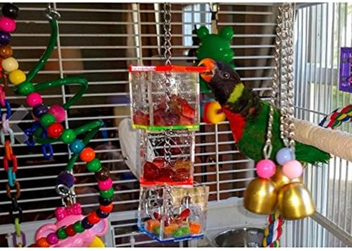 Bird Foraging Assembly Block Kit, Parrot Foraging Ball Pet Food Feeder Birds Swing Toys Durable Feeding Food Bowl Pet Supplies Accessory image number 6