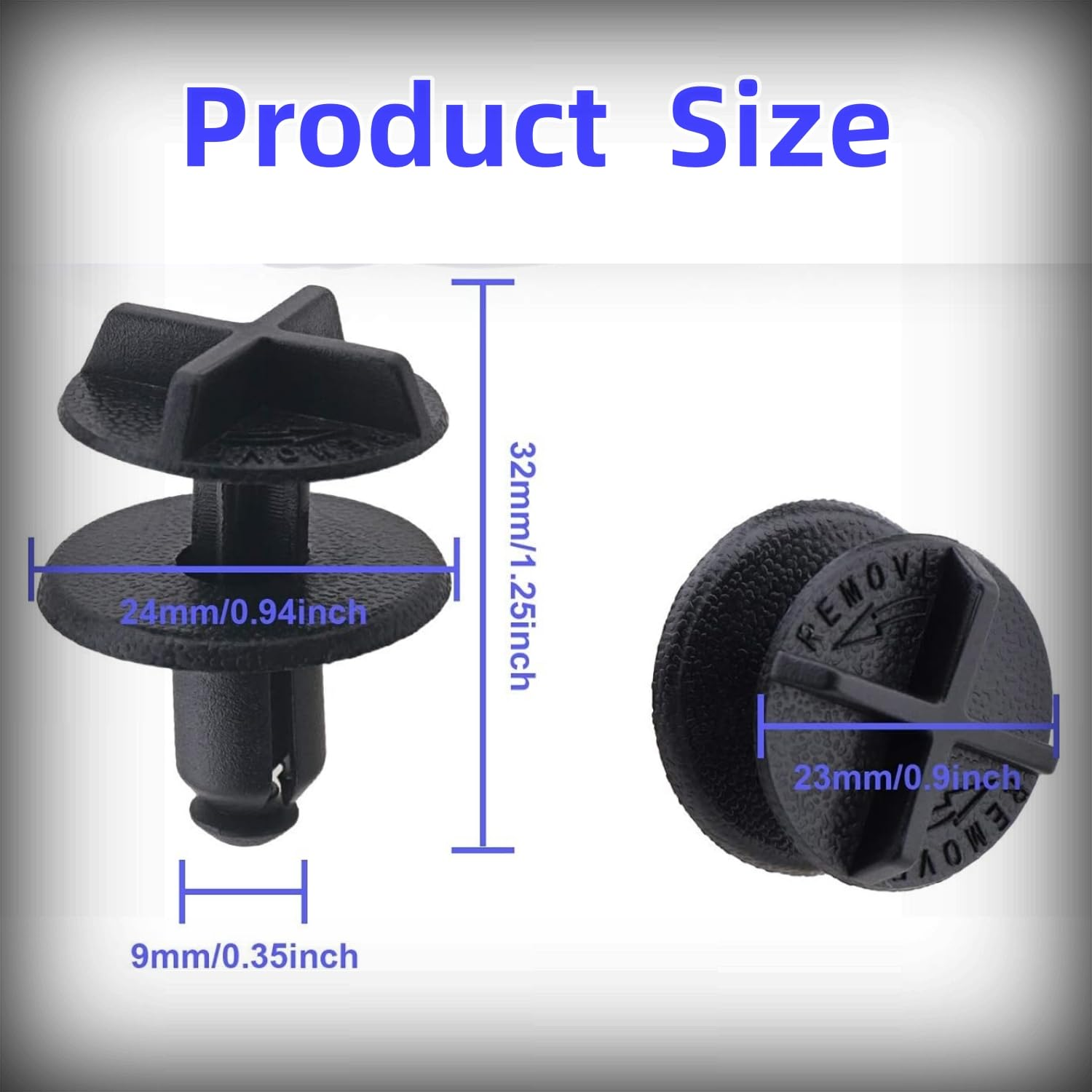 MEZOKUCEL 20Pcs Battery Covers Cowl Panel Retainer Clips LR024316 Fit 9Mm Hole Black Nylon Compatible with Car Interior Parts Defender 90 110, Fits Evoque 2012-On image number 3