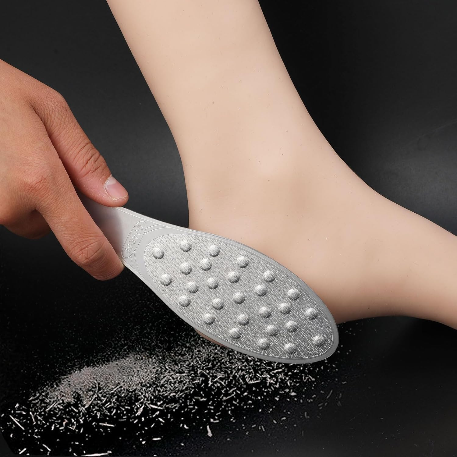 Stainless Steel Foot File, Metal Foot Scraper, Professional Foot File Callus Remover Double-Sided Foot Rasp Scrubber Pedicure Foot Care Tools for Wet & Dry Skin Heel Grater for Feet (Silver, One Size)