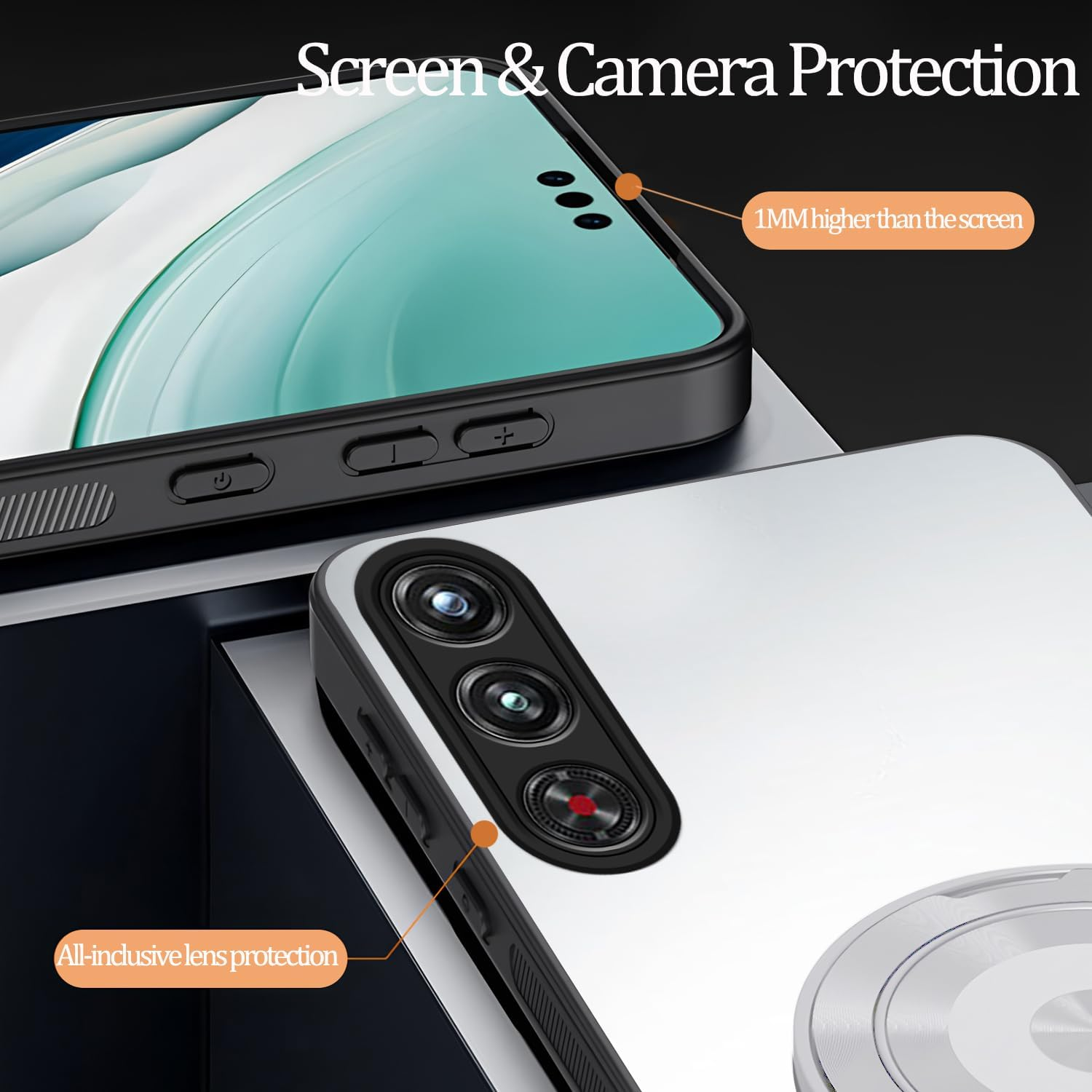 Anlalish Mobile Phone Case Compatible with Redmagic 10 Air, Silicone Matt, Slim Protective Case for ZTE Nubia Red Magic 10 Air with Magnetic Holder, Cover Accessories, Shockproof, Scratch-Resistant