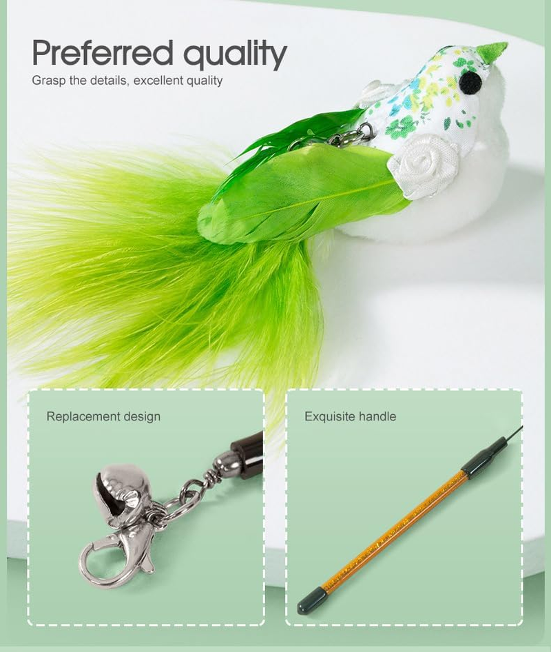 Tootoo Cat Play Toy Simulation Birds Teaser Wand Interactive Stick with Suction Cup image number 4