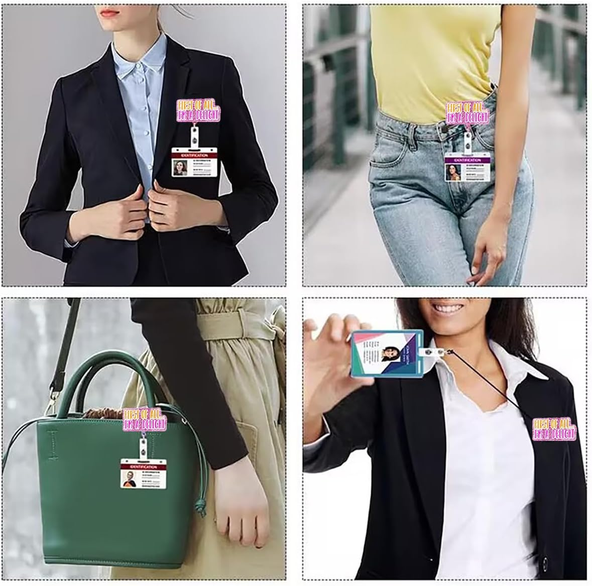 First of All I'M a Delight Badge Reel Retractable, Funny Badge Reel for Nurse Nursing Student RN CNA LPN Medical Worker & Teacher, Delight Badge Holder with Alligator Clip & 24&rdquo; Durable Nylon Cord - Baby Feet image number 7