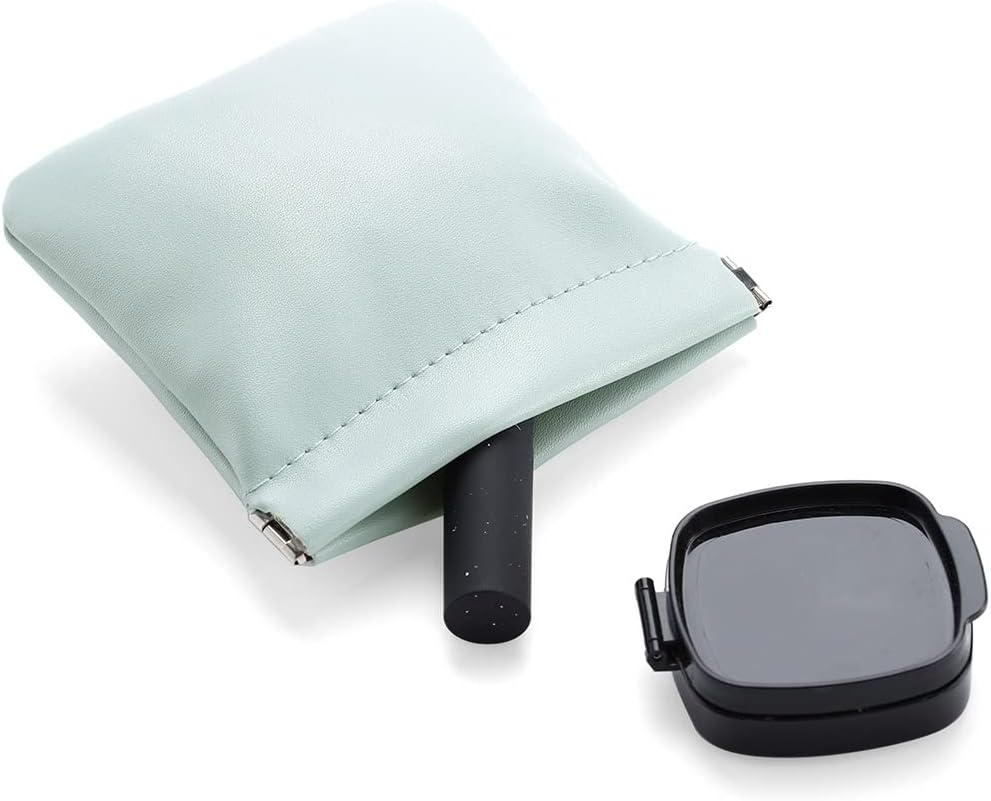 2Pcs Pocket Cosmetic Bag, Jewelry Travel Bag, No Zipper Self-Closing, Portable Make up Organizer Jewelry Pouch for Women Waterproof Mini Multifunctional Storage Bag (Sky Blue) image number 2